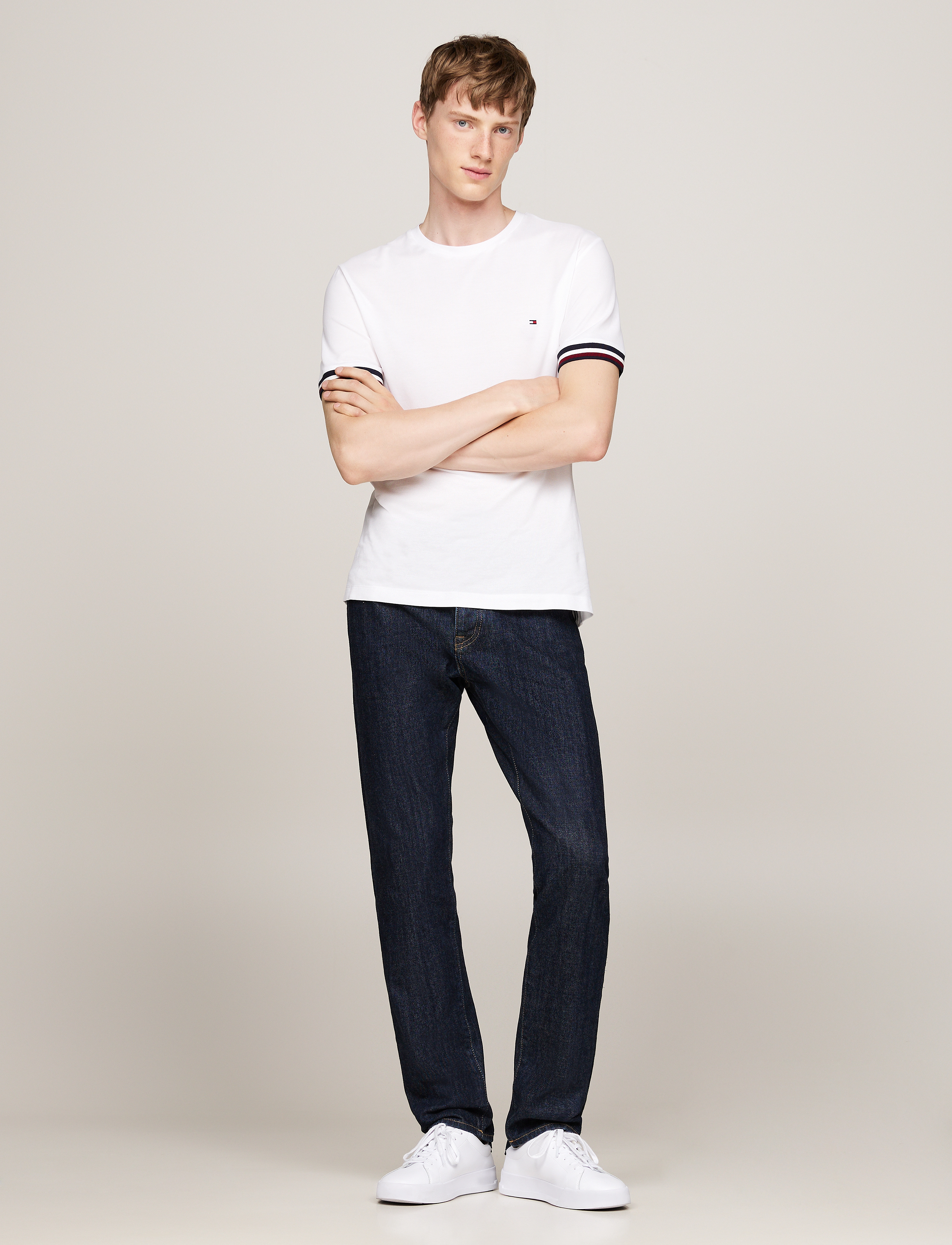 Tommy Hilfiger - GLOBAL STRIPE CUFF PIQUE TEE - white - 3