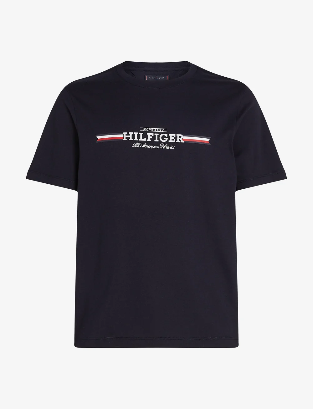 Tommy Hilfiger - HILFIGER CHEST STRIPE TEE - krótki rękaw - desert sky - 0