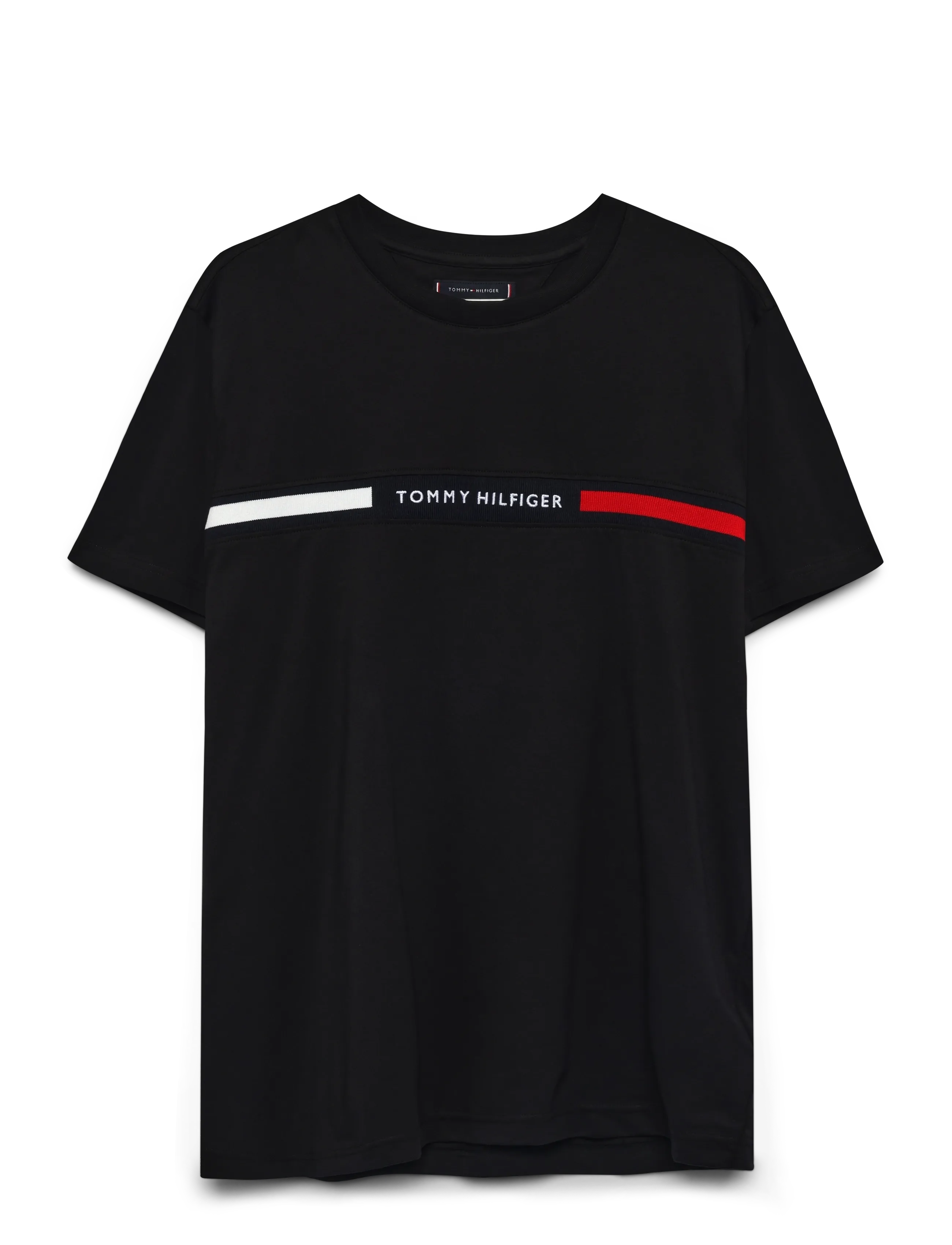 Tommy Hilfiger HILFIGER CHEST INSERT TEE - Kläder - BLACK / black
