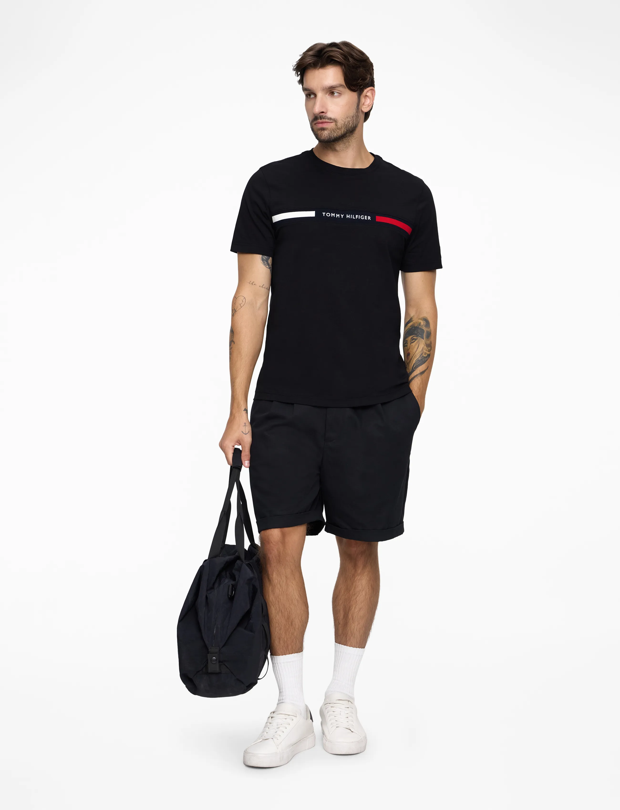 Tommy Hilfiger - HILFIGER CHEST INSERT TEE - birthday gifts - black - 3