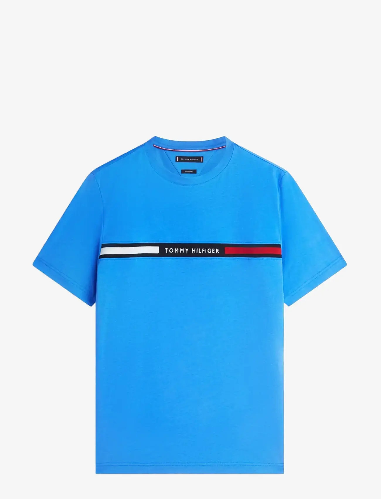 Tommy Hilfiger - HILFIGER CHEST INSERT TEE - kortærmede t-shirts - blue orbit - 1