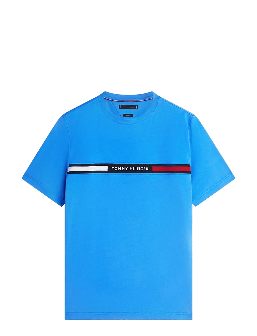 Tommy Hilfiger - HILFIGER CHEST INSERT T-SHIRT - short-sleeved t-shirts - blue orbit - 1
