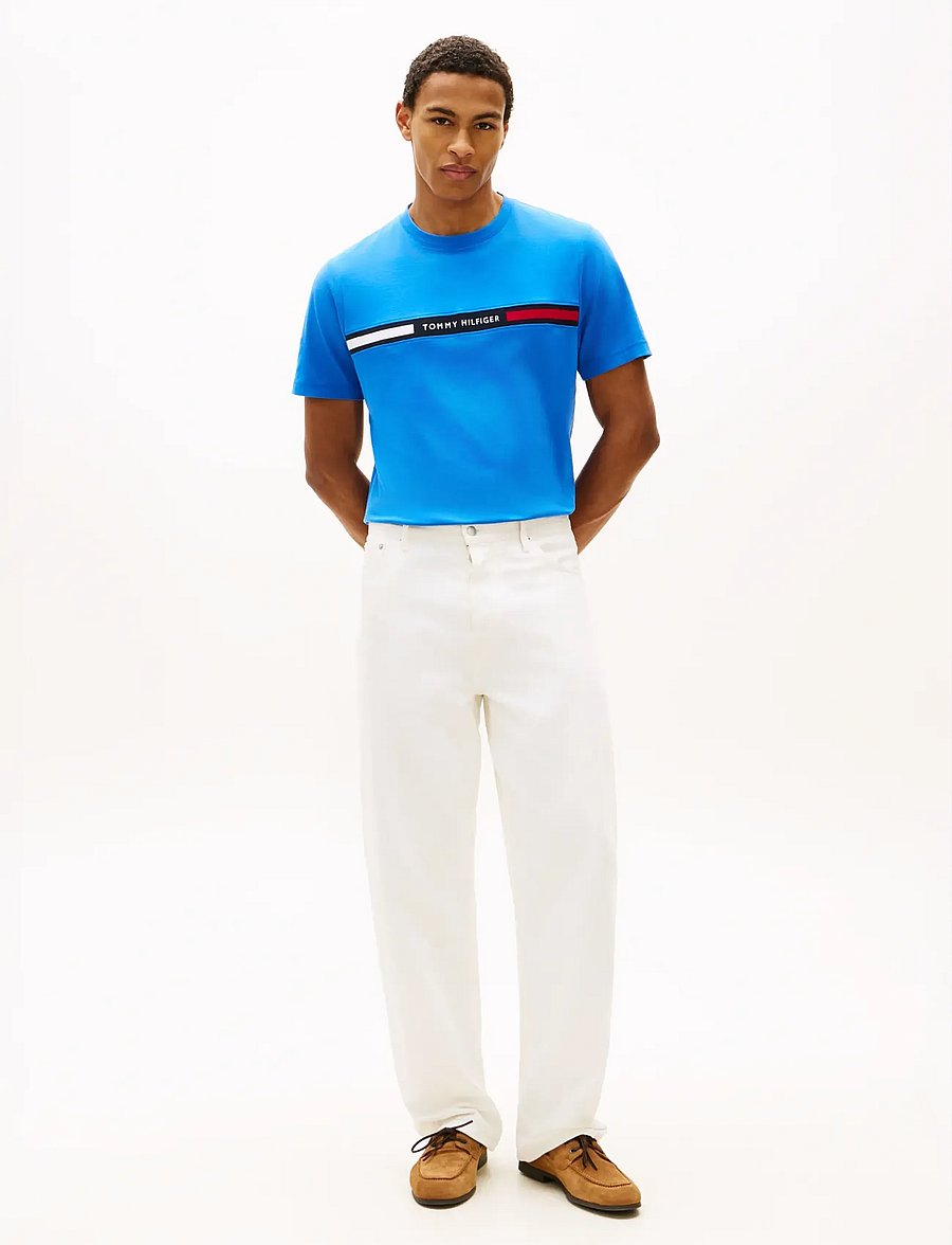 Tommy Hilfiger - HILFIGER CHEST INSERT T-SHIRT - short-sleeved t-shirts - blue orbit - 3