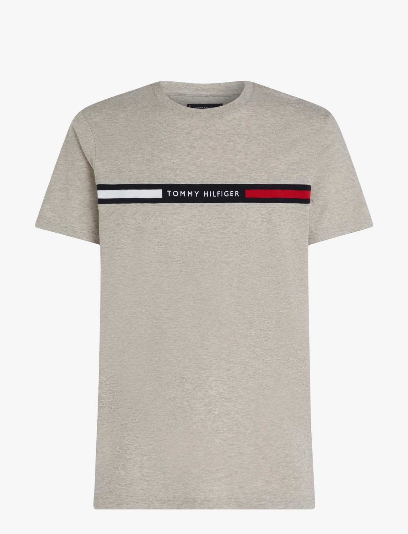 Tommy Hilfiger - HILFIGER CHEST INSERT TEE - laveste priser - heathered pebble - 1
