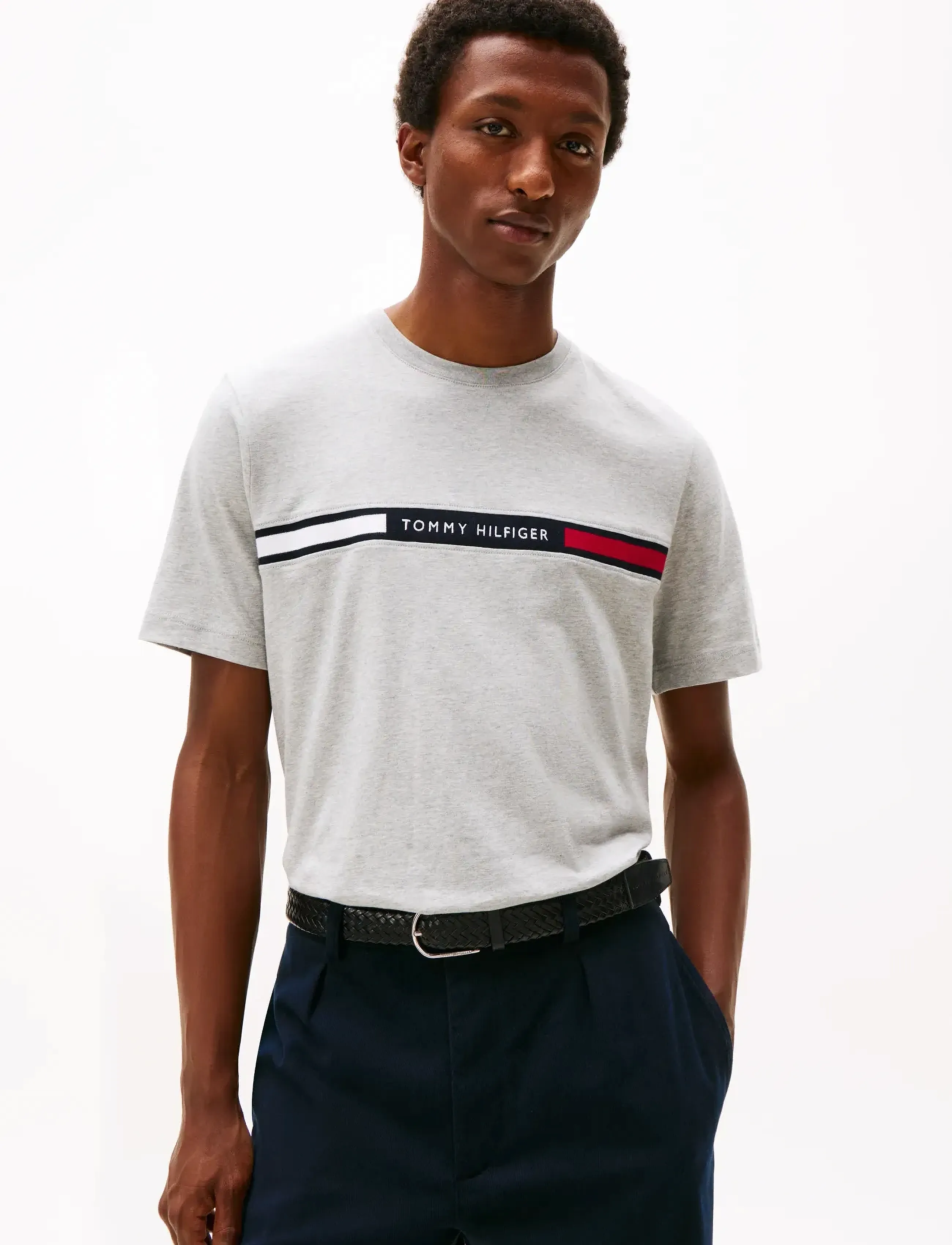 Tommy Hilfiger Hilfiger Chest Insert Tee, M, Grey, T-Shirts > Kortærmede, Herre