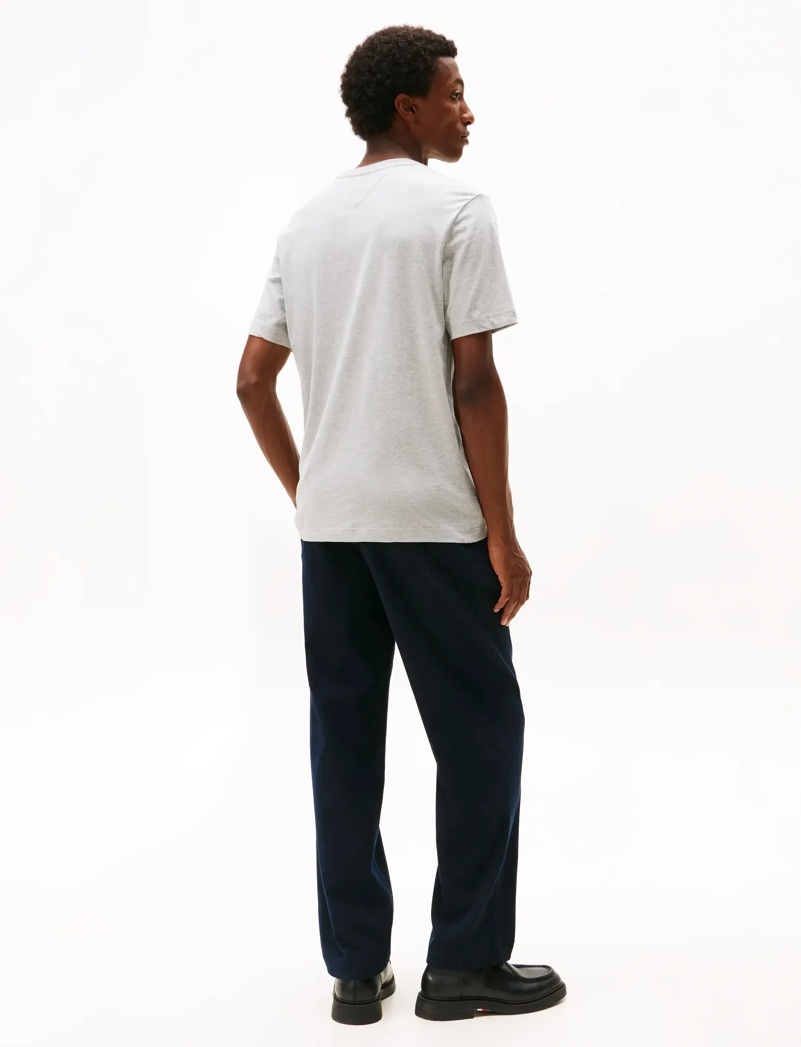 Tommy Hilfiger - HILFIGER CHEST INSERT TEE - short-sleeved t-shirts - light grey heather - 3