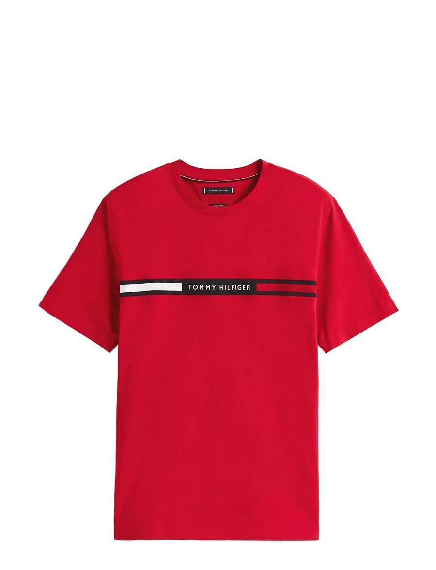Tommy Hilfiger - HILFIGER CHEST INSERT T-SHIRT - short-sleeved t-shirts - medium red - 1