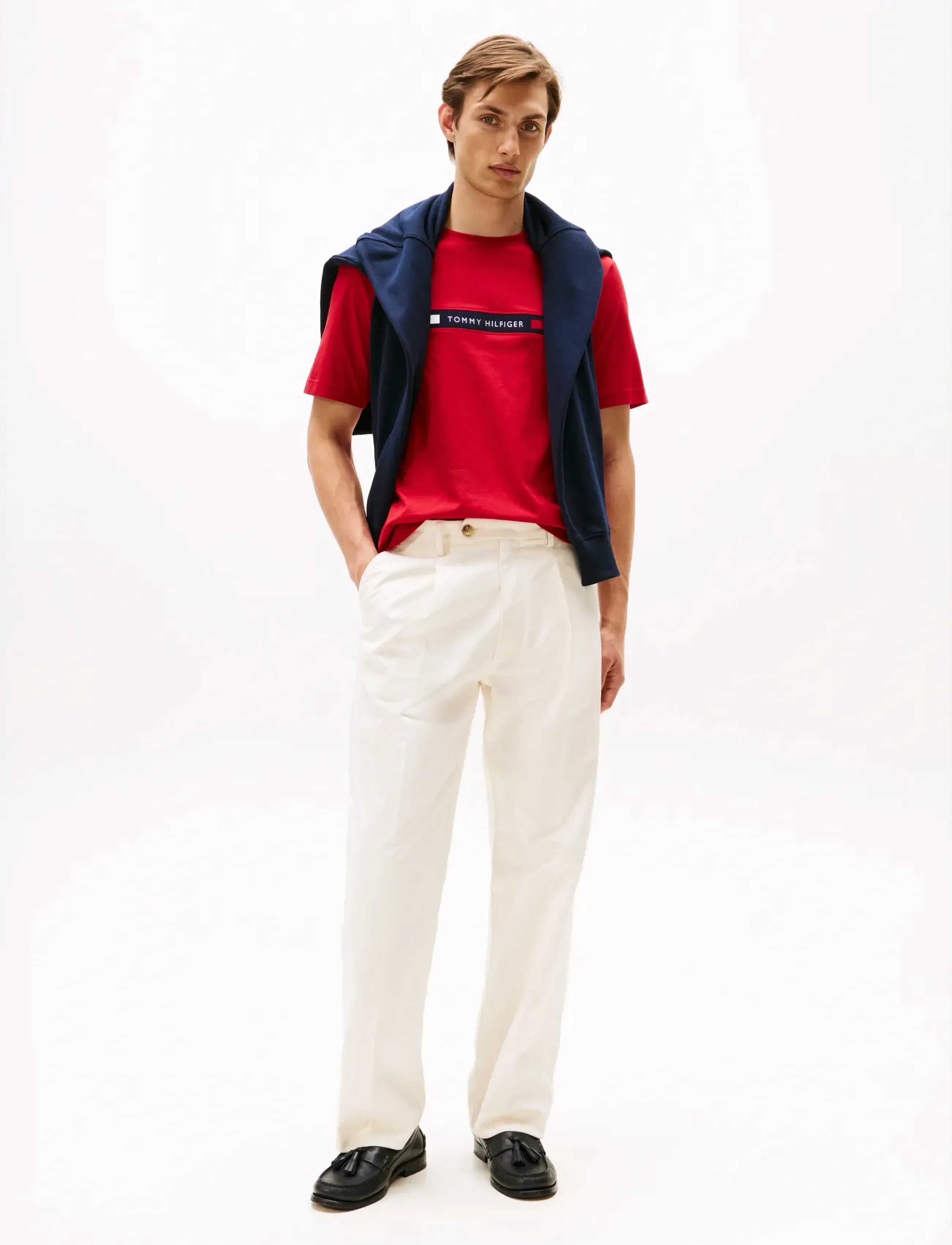 Tommy Hilfiger - HILFIGER CHEST INSERT TEE - kurzärmelig - medium red - 3