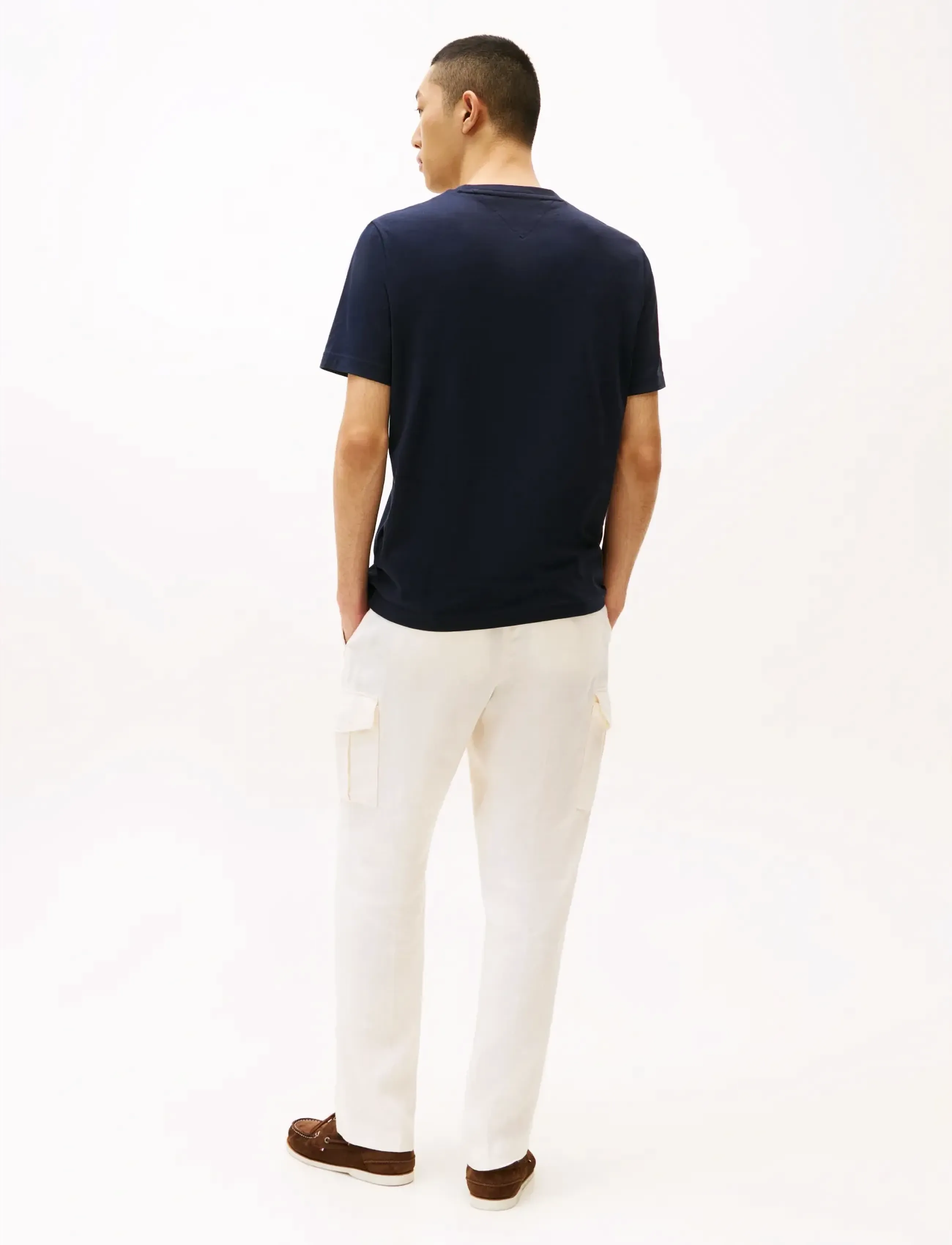 Tommy Hilfiger - HILFIGER CHEST INSERT TEE - short-sleeved t-shirts - navy blue - 3