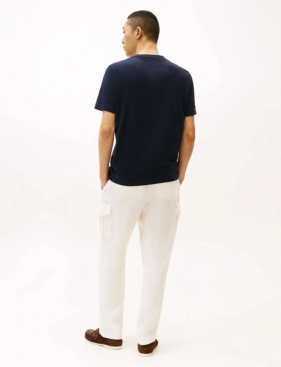 Tommy Hilfiger - HILFIGER CHEST INSERT TEE - kurzärmelige t-shirts - navy blue - 3