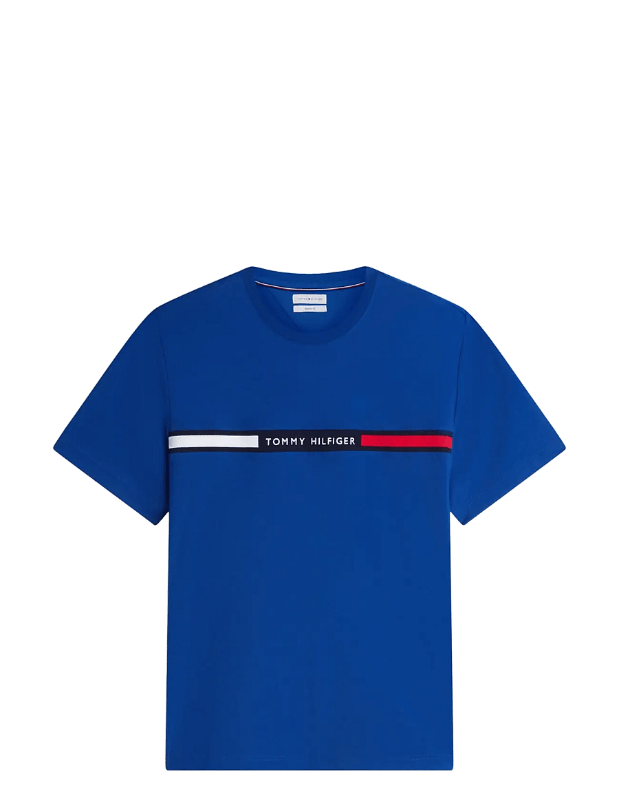 Tommy Hilfiger - HILFIGER CHEST INSERT T-SHIRT - short-sleeved t-shirts - opulent blue - 1