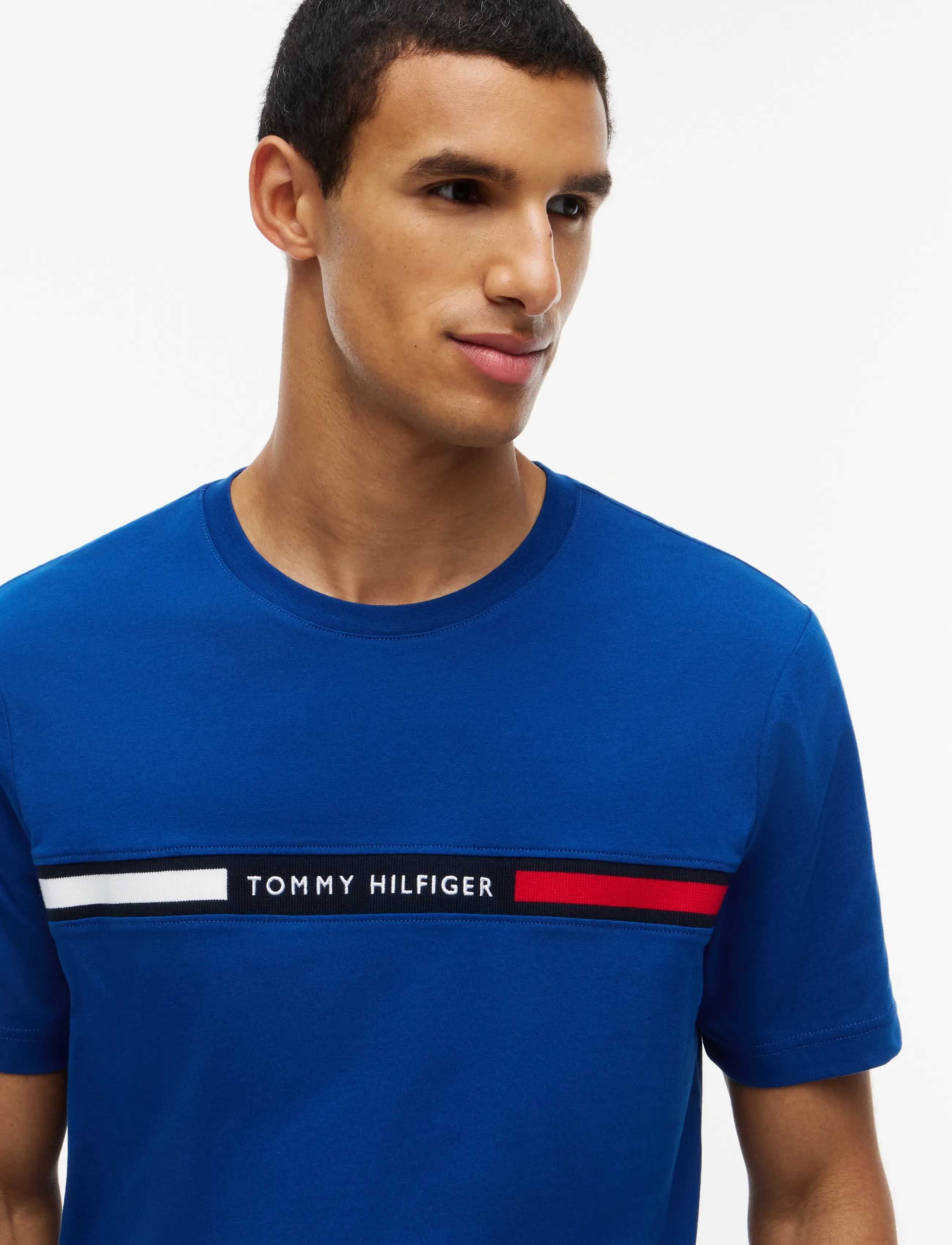 Tommy Hilfiger - HILFIGER CHEST INSERT TEE - kortærmede t-shirts - opulent blue - 3