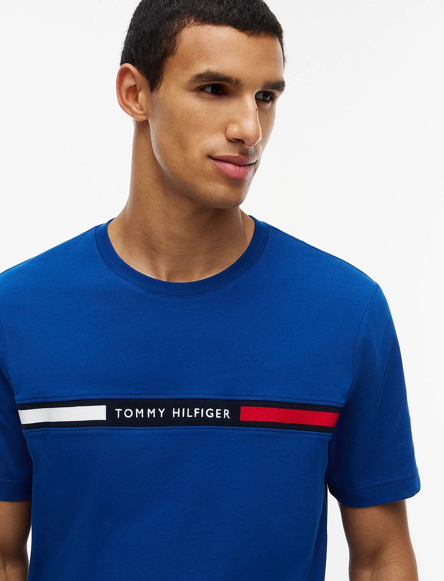 Tommy Hilfiger - HILFIGER CHEST INSERT T-SHIRT - short-sleeved t-shirts - opulent blue - 3