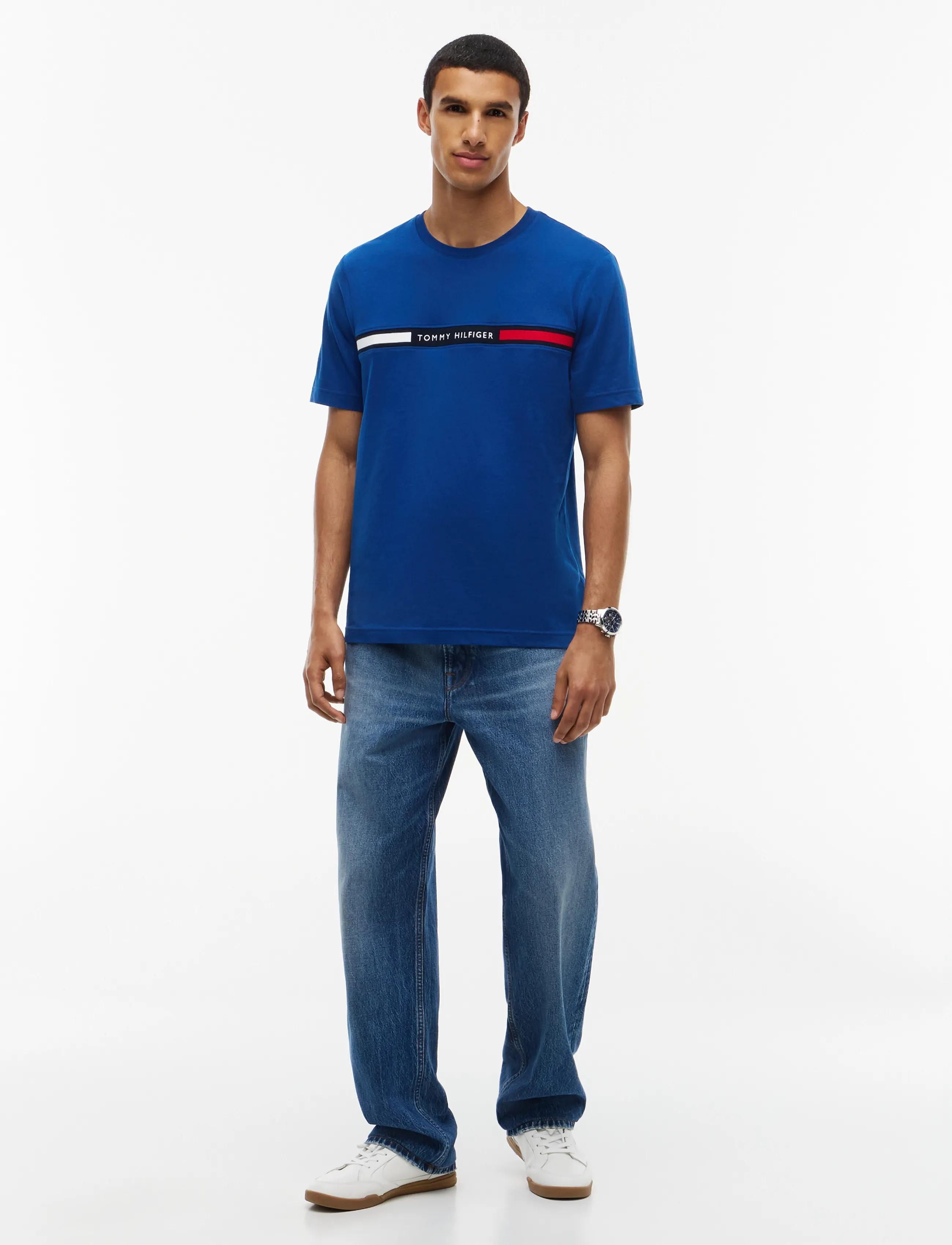 Tommy Hilfiger - HILFIGER CHEST INSERT TEE - kortærmede t-shirts - opulent blue - 4