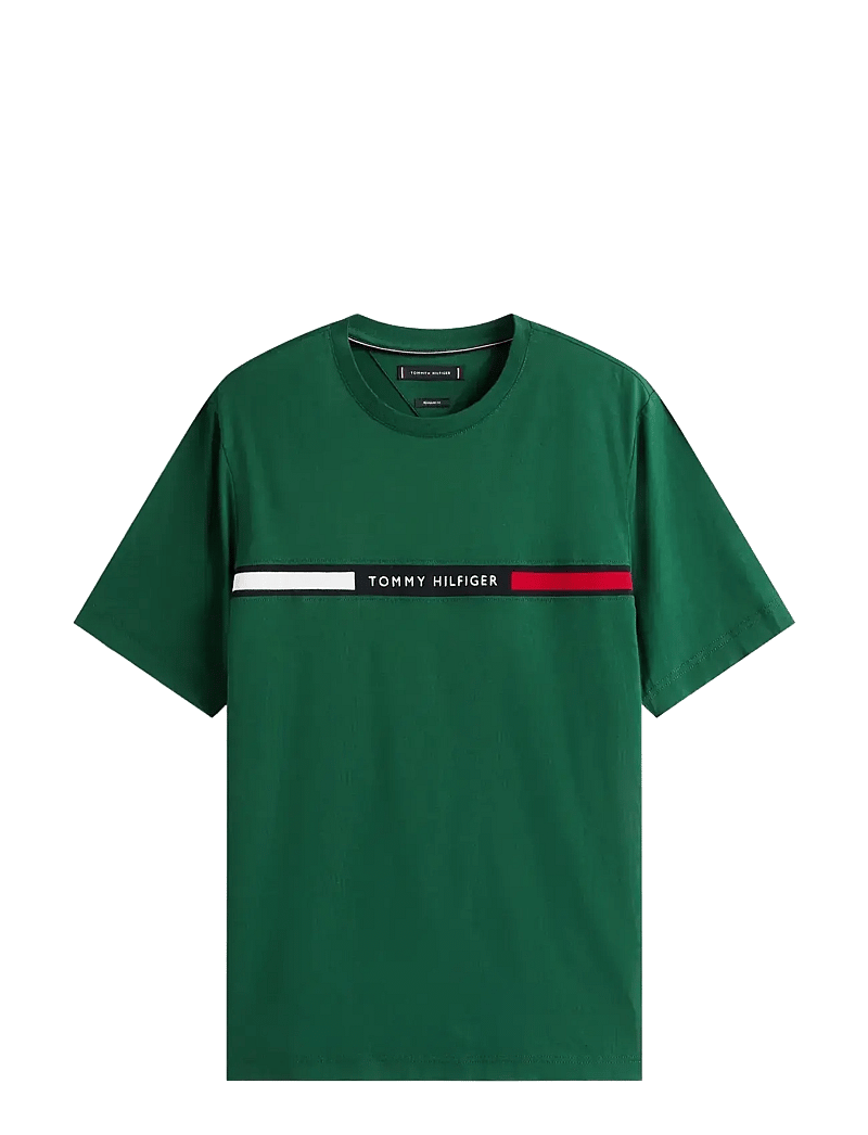 Tommy Hilfiger - HILFIGER CHEST INSERT TEE - kurzärmelig - ornamental green - 1