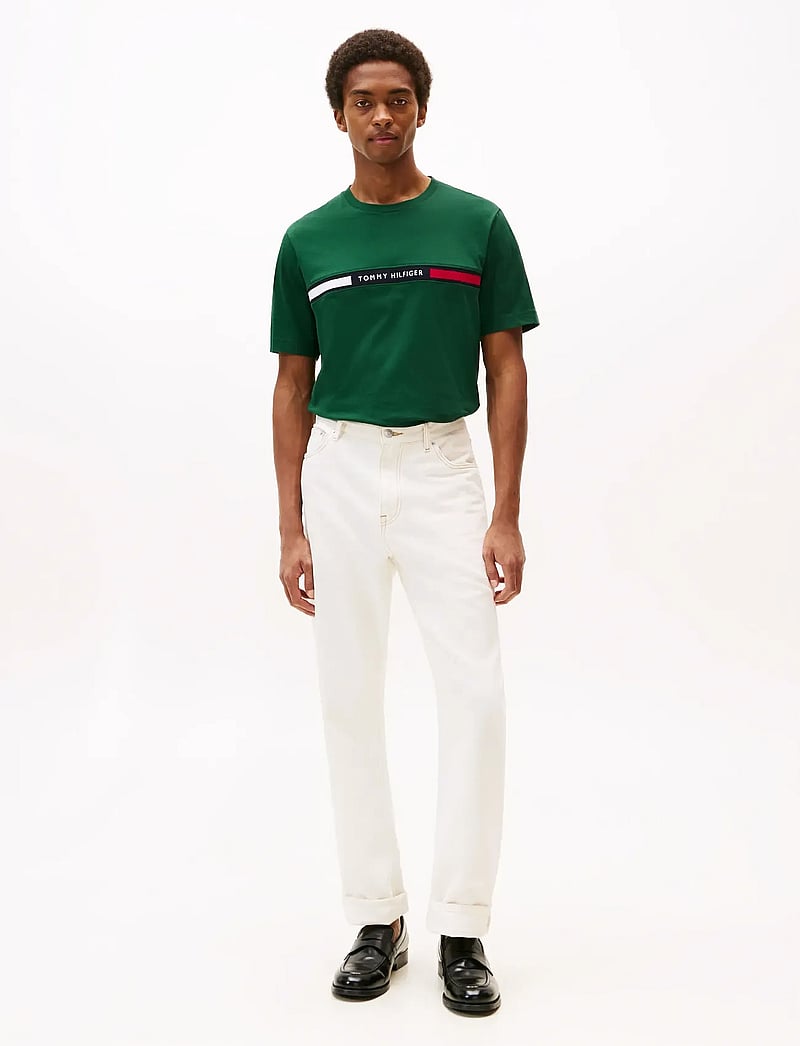 Tommy Hilfiger - HILFIGER CHEST INSERT TEE - kurzärmelig - ornamental green - 2