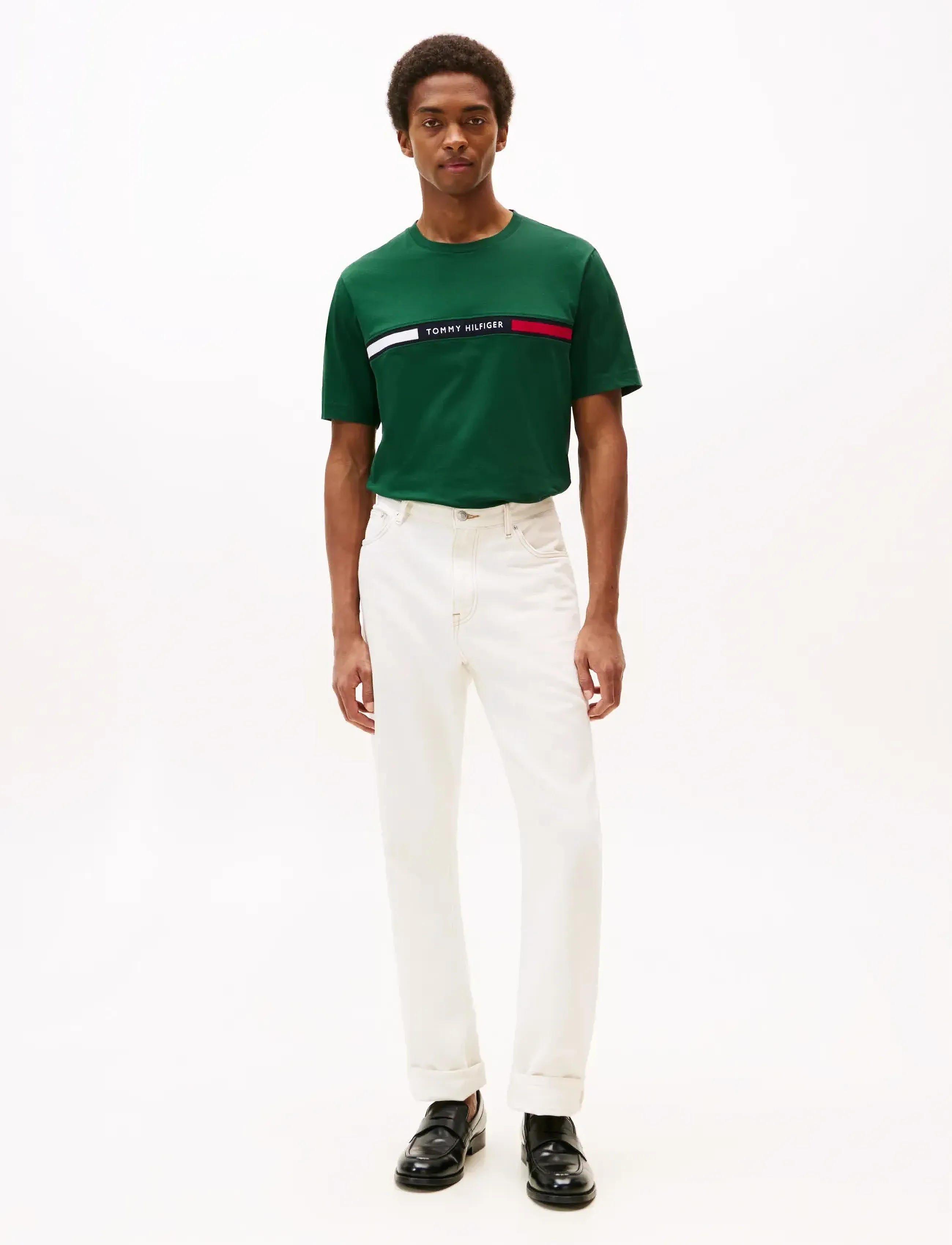Tommy Hilfiger - HILFIGER CHEST INSERT TEE - short-sleeved t-shirts - ornamental green - 2