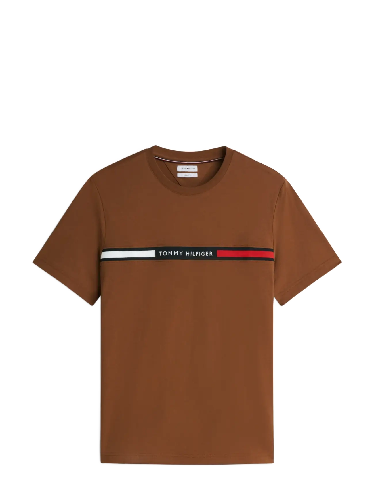 Tommy Hilfiger - HILFIGER CHEST INSERT TEE - kurzärmelige t-shirts - timeless tawny - 1