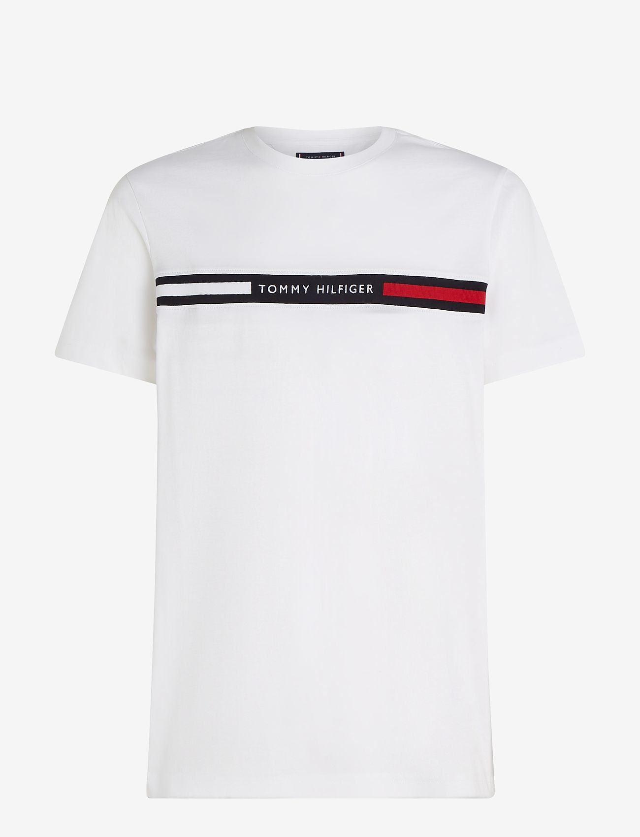 Tommy Hilfiger - HILFIGER CHEST INSERT TEE - lühikeste varrukatega t-särgid - white - 1