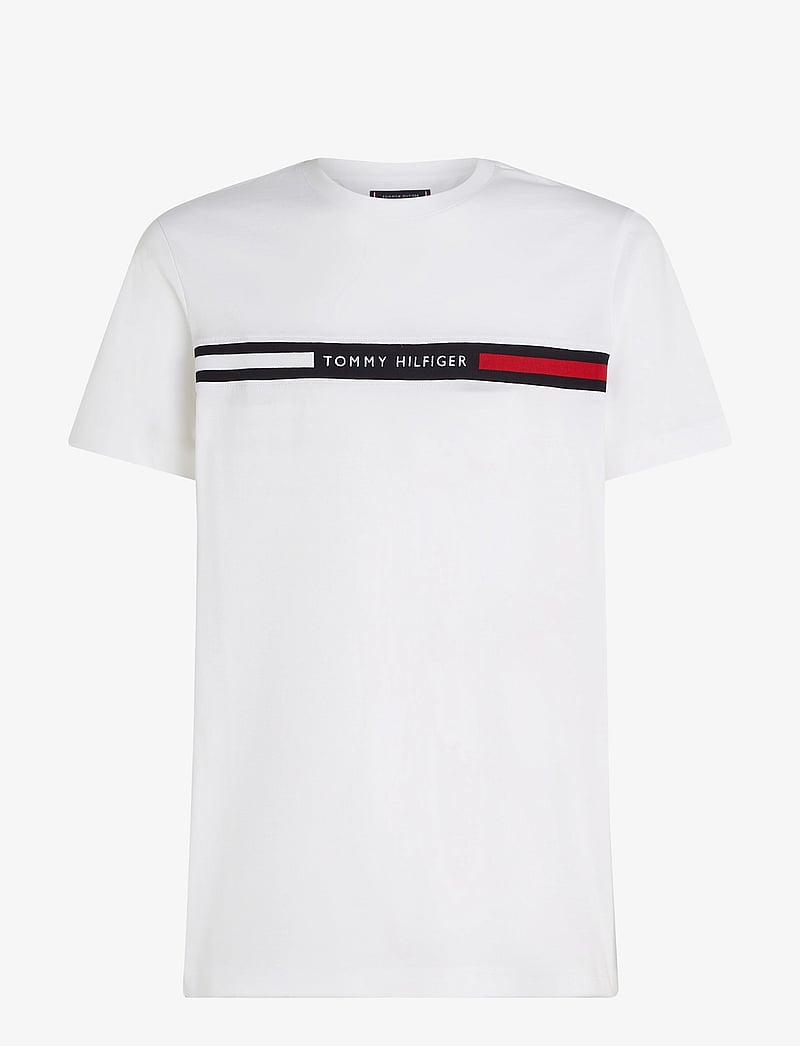 Tommy Hilfiger - HILFIGER CHEST INSERT TEE - lühikeste varrukatega t-särgid - white - 1