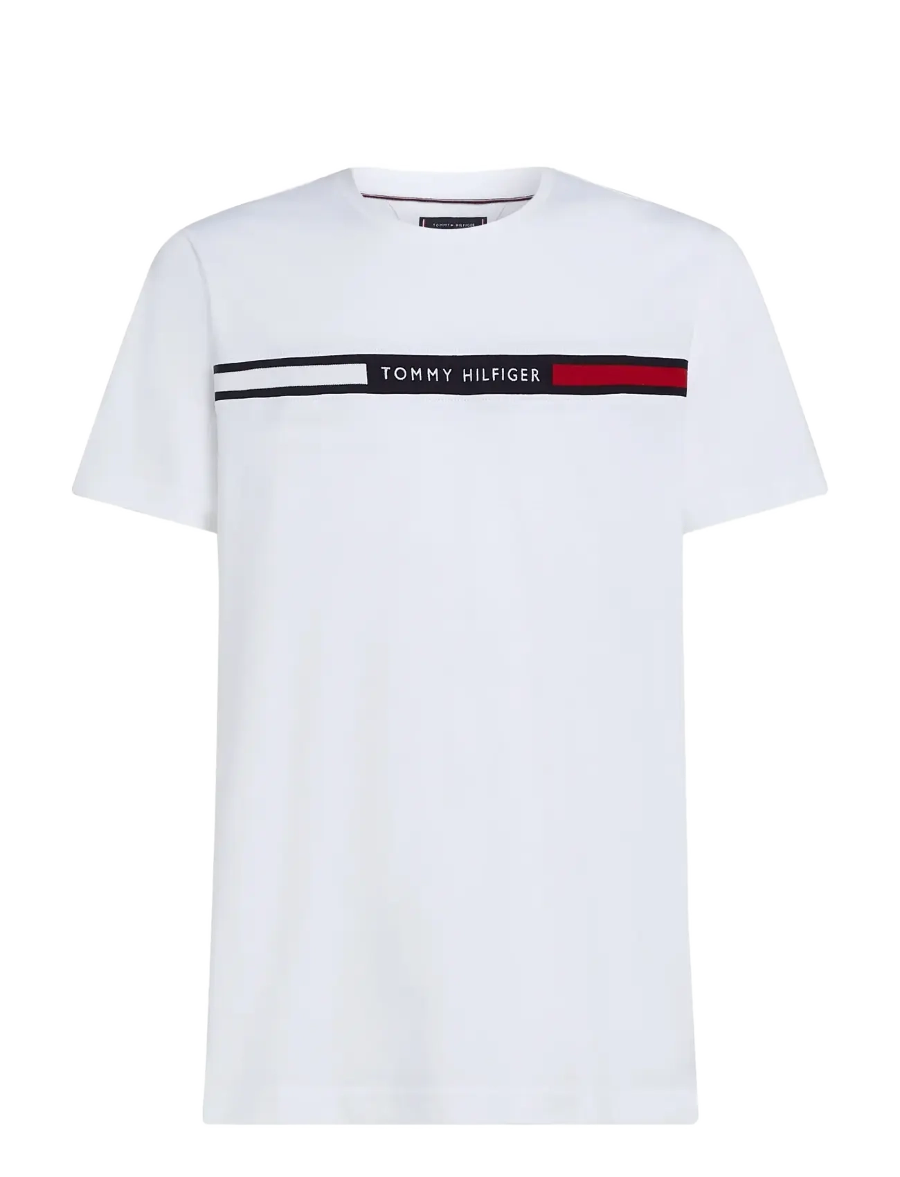 HILFIGER CHEST INSERT TEE - WHITE