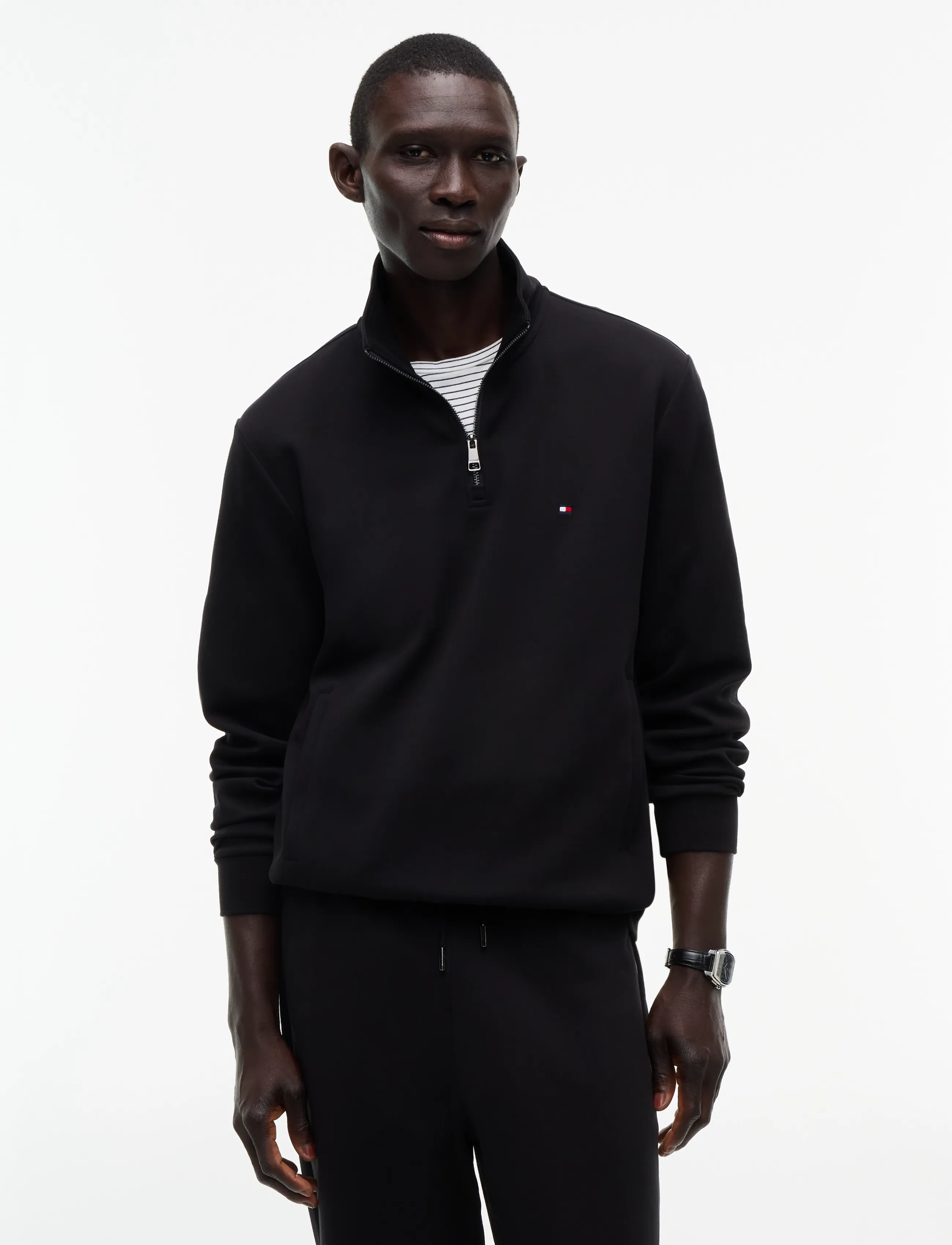Tommy Hilfiger ESSENTIAL INTECHNO 1/4 ZIP - Tommy Hilfiger - BLACK / black