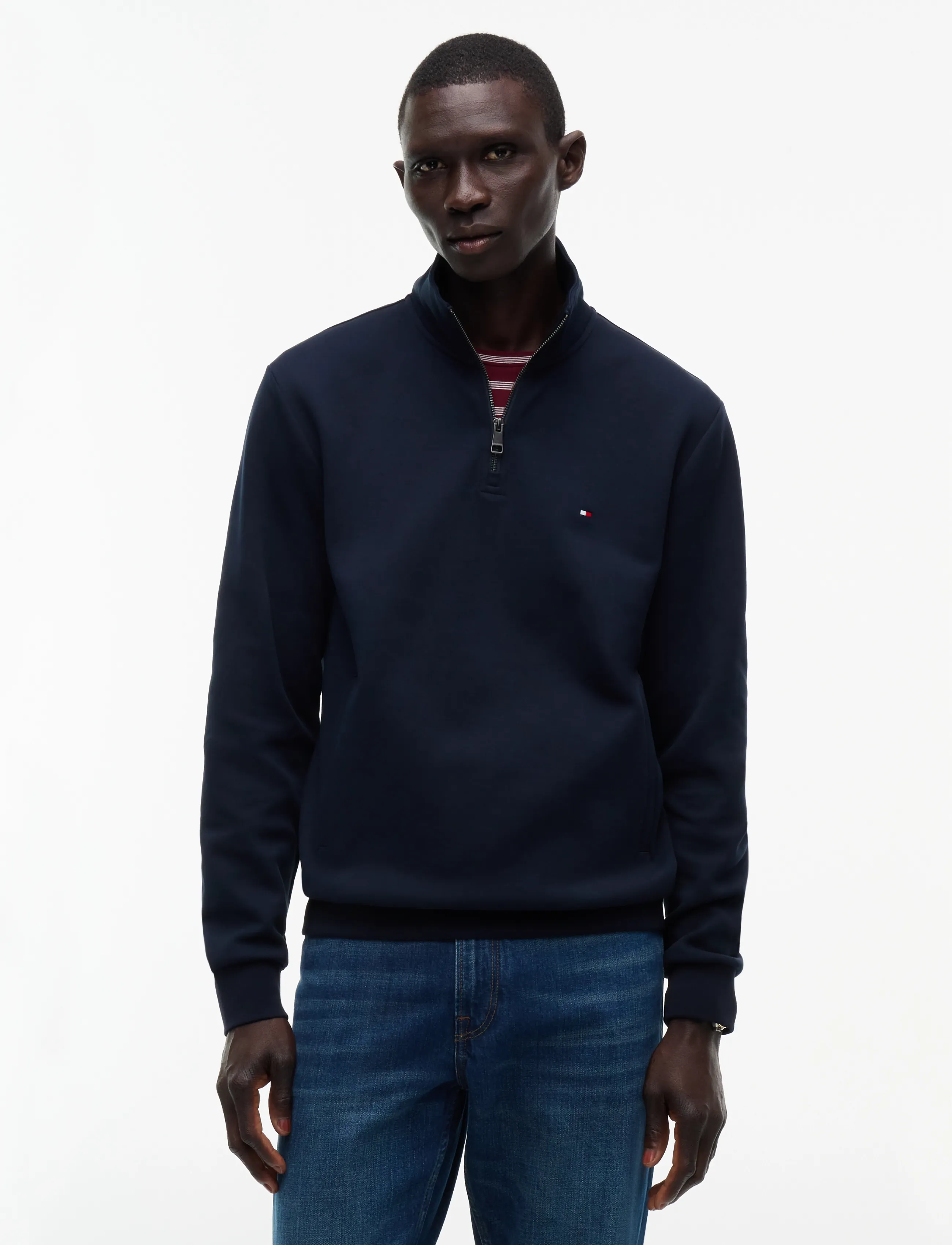 Tommy Hilfiger ESSENTIAL INTECHNO 1/4 ZIP - Sweatshirts - NAVY BLUE / navy