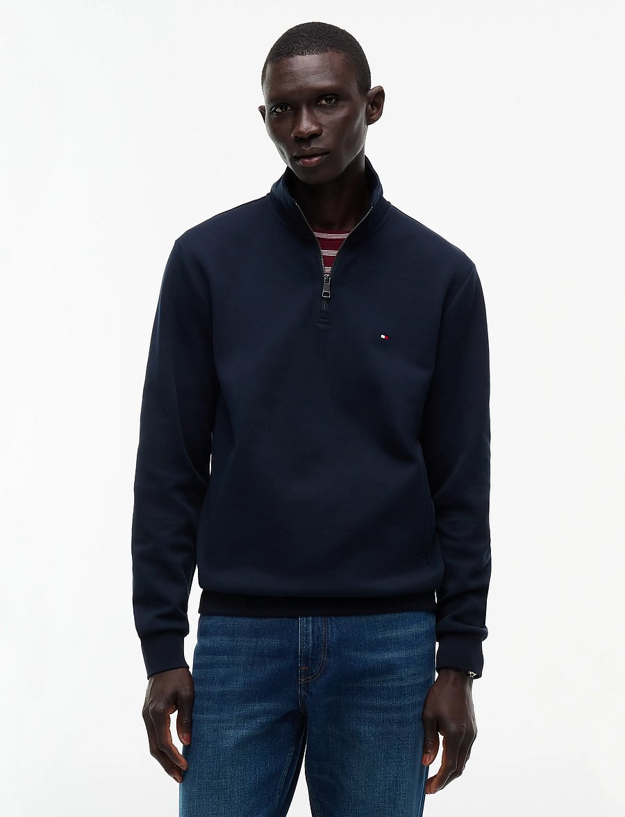 Tommy Hilfiger - ESSENTIAL INTECHNO 1/4 ZIP - poolpika lukuga džemprid - navy blue - 0