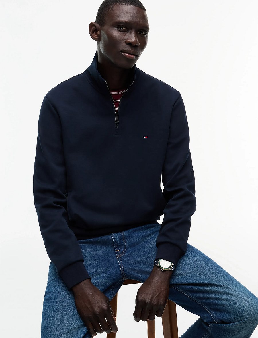 Tommy Hilfiger - ESSENTIAL INTECHNO 1/4 ZIP - poolpika lukuga džemprid - navy blue - 4