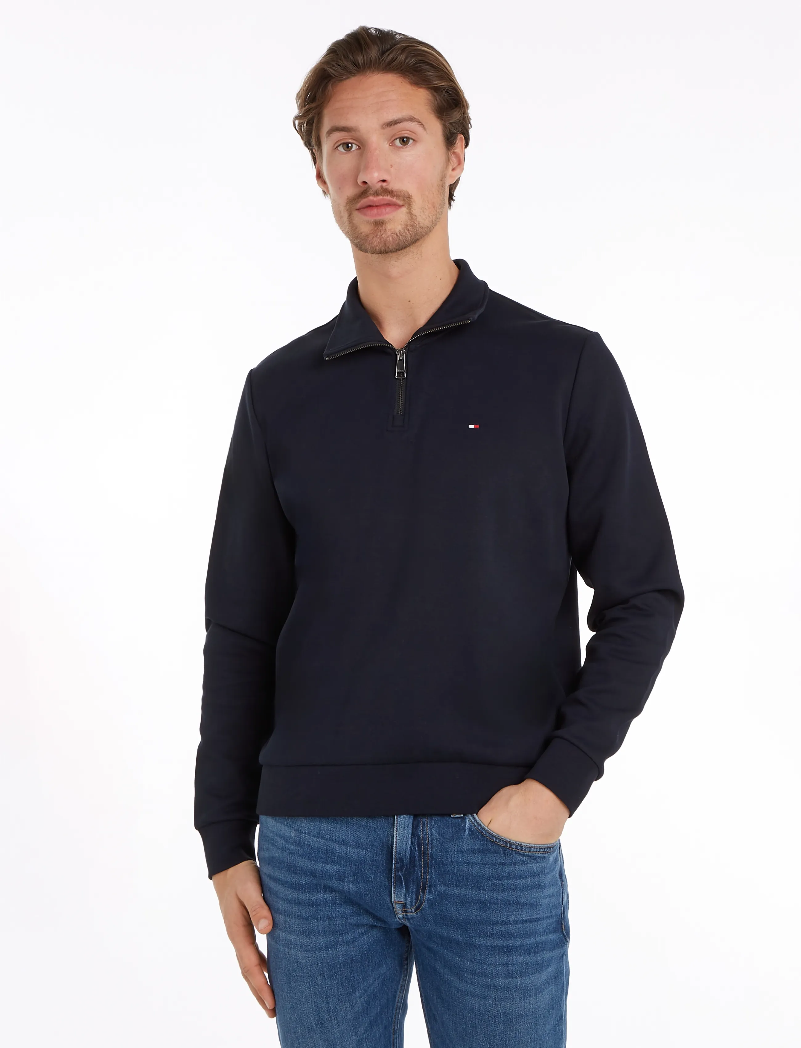 TOMMY HILFIGER Essential Intechno Quarter Zip stickade tröjor herr – bild 7