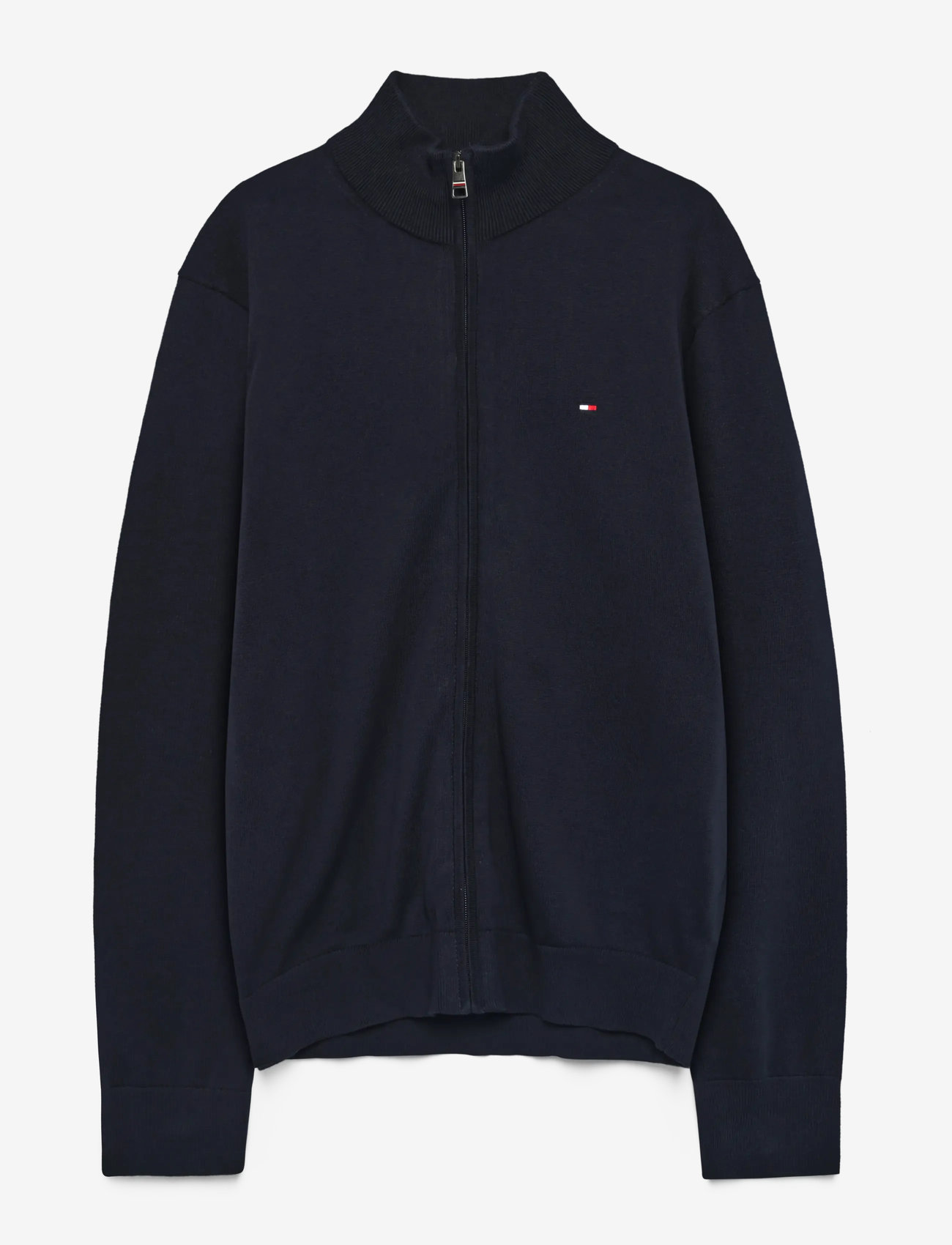 Tommy Hilfiger - ESSENTIAL COTTON ZIP THRU - full zip strik - navy blue   ivory petal tipping - 2