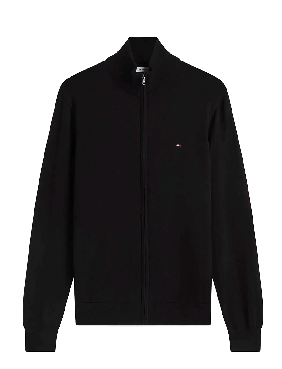 Tommy Hilfiger - ESSENTIAL COTTON ZIP THRU - pulls zippés - black - 1