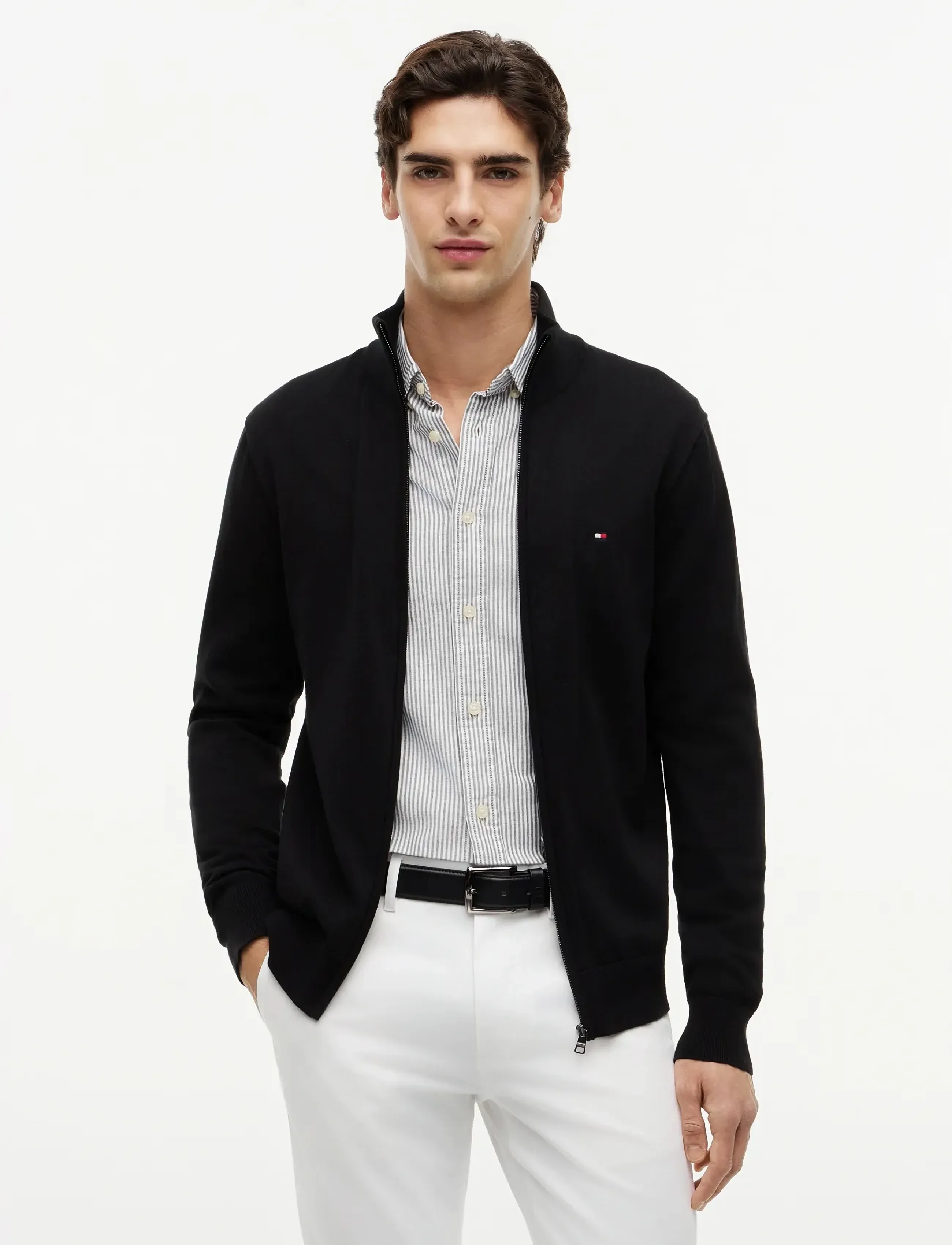 Tommy Hilfiger ESSENTIAL COTTON ZIP THRU - Nach Anlass kaufen - BLACK / black