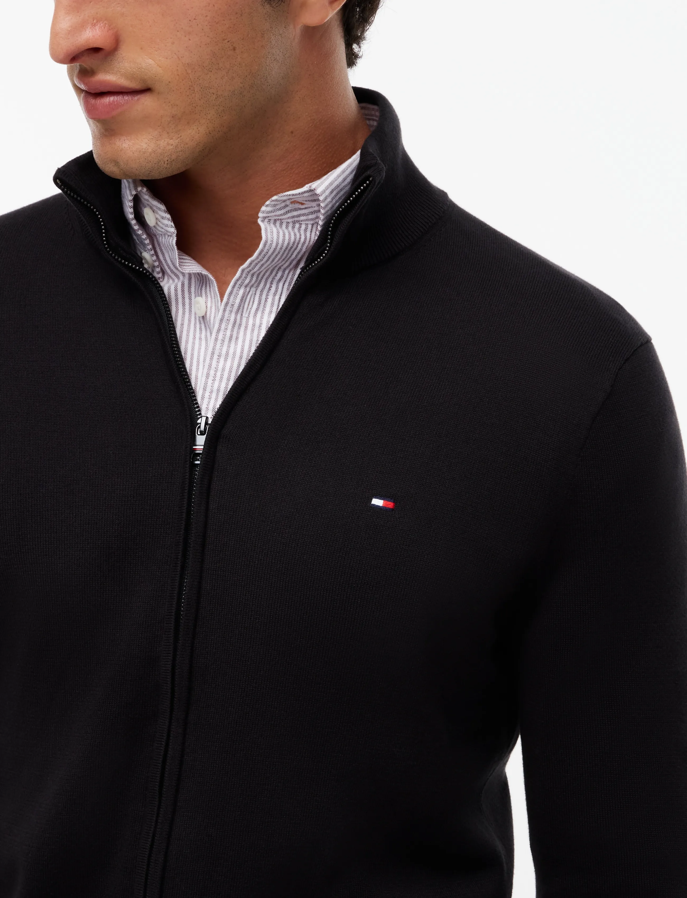 Tommy Hilfiger - ESSENTIAL COTTON ZIP THRU - lukuga džemprid - black - 4