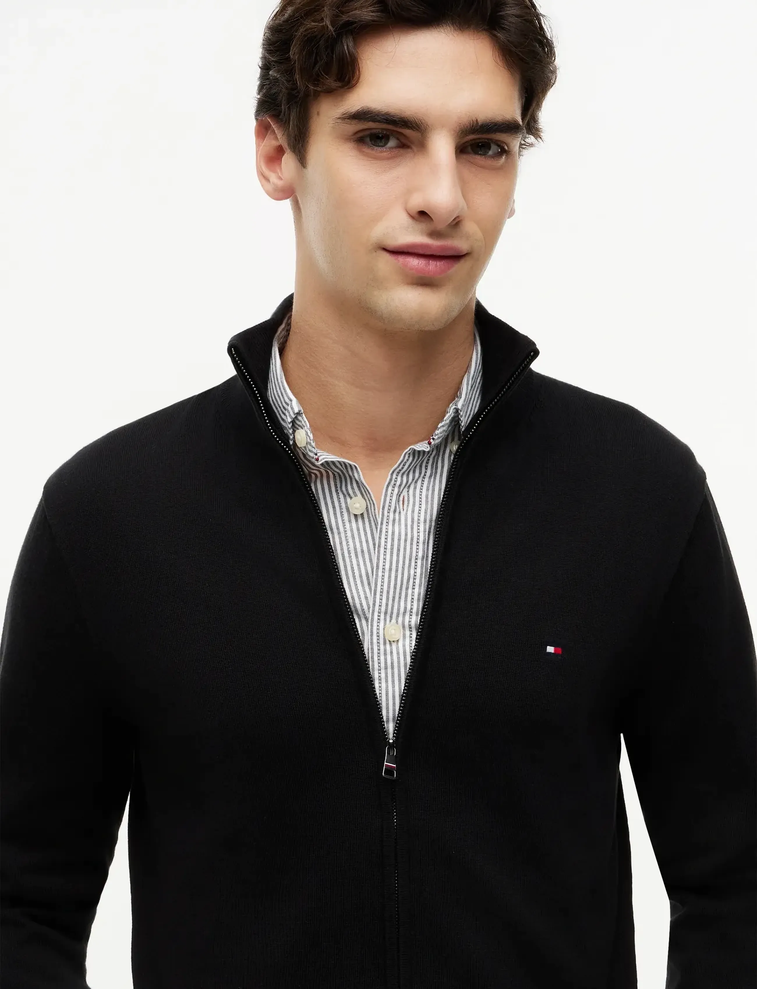 Tommy Hilfiger - ESSENTIAL COTTON ZIP THRU - pulls zippés - black - 4