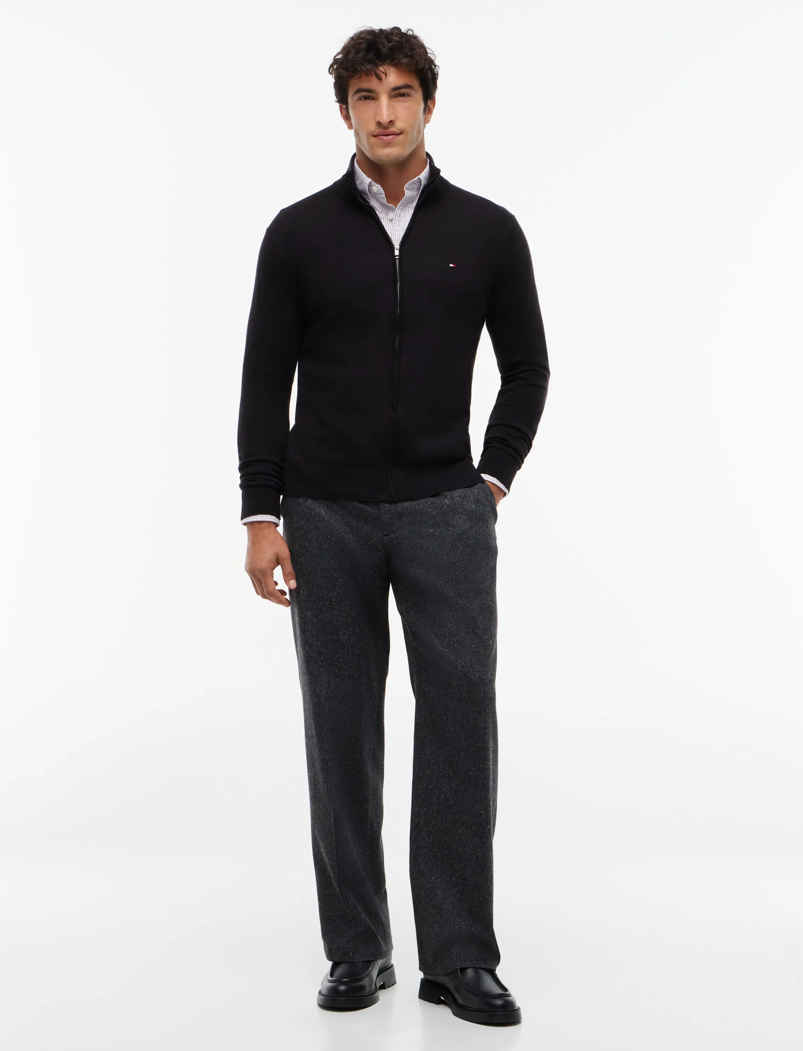 Tommy Hilfiger - ESSENTIAL COTTON ZIP THRU - lukuga džemprid - black - 5