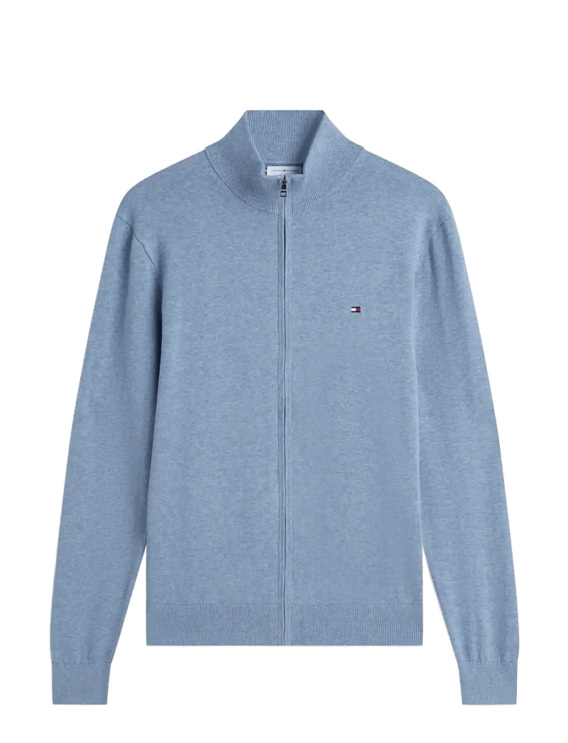 Tommy Hilfiger - ESSENTIAL COTTON ZIP THRU - lukuga džemprid - brisk blue heather - 1