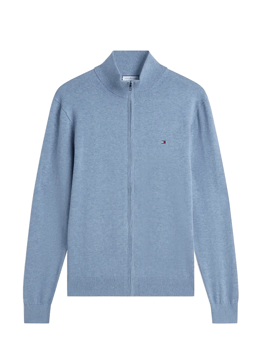 Tommy Hilfiger - ESSENTIAL COTTON ZIP THRU - fullzip strik - brisk blue heather - 1