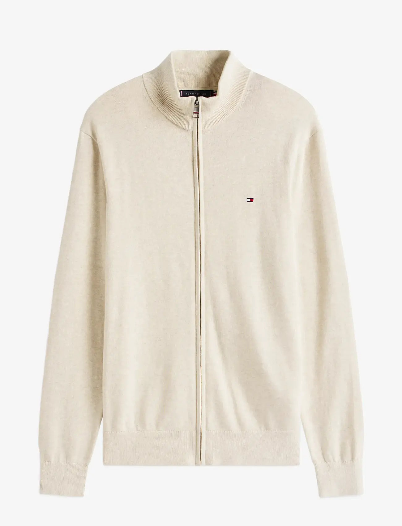 Tommy Hilfiger - ESSENTIAL COTTON ZIP THRU - fullzip strik - heathered oatmilk - 1