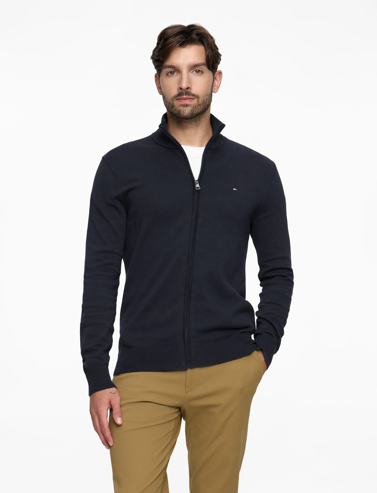 Tommy Hilfiger - ESSENTIAL COTTON ZIP THRU - lukuga džemprid - navy blue - 0