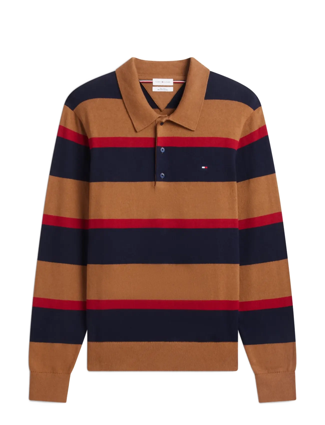 Tommy Hilfiger - PIMA ORG CTN CASHMERE LS POLO - poloer i strik med lange ærmer - navy blue regatta timeless tawny - 1