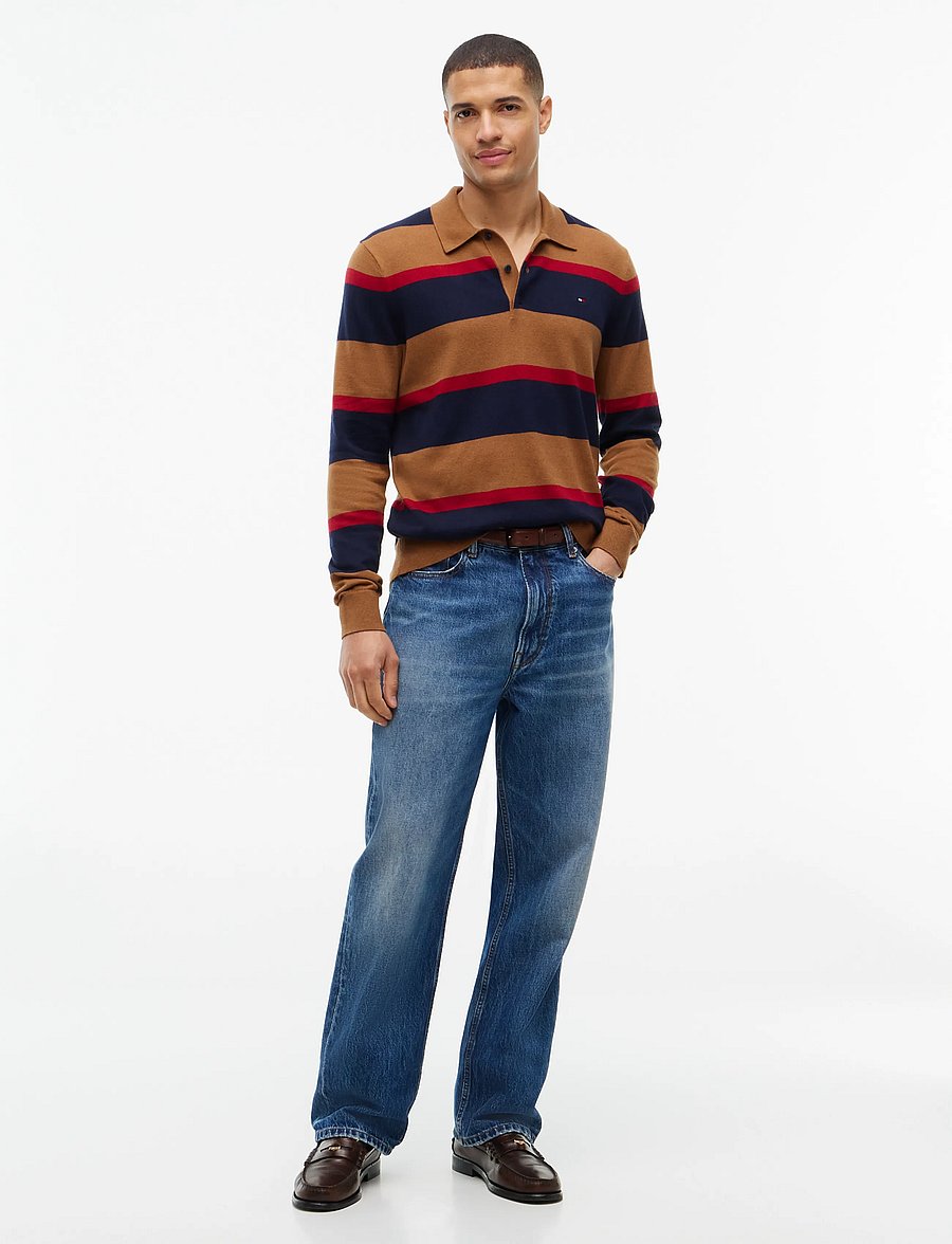 Tommy Hilfiger - PIMA ORG CTN CASHMERE LS POLO - poloer i strik med lange ærmer - navy blue regatta timeless tawny - 4