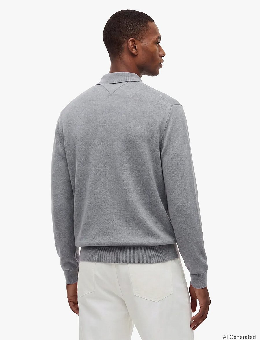 Tommy Hilfiger - PIMA ORG CTN CASHMERE LS POLO - poloer i strik med lange ærmer - medium grey heather - 2