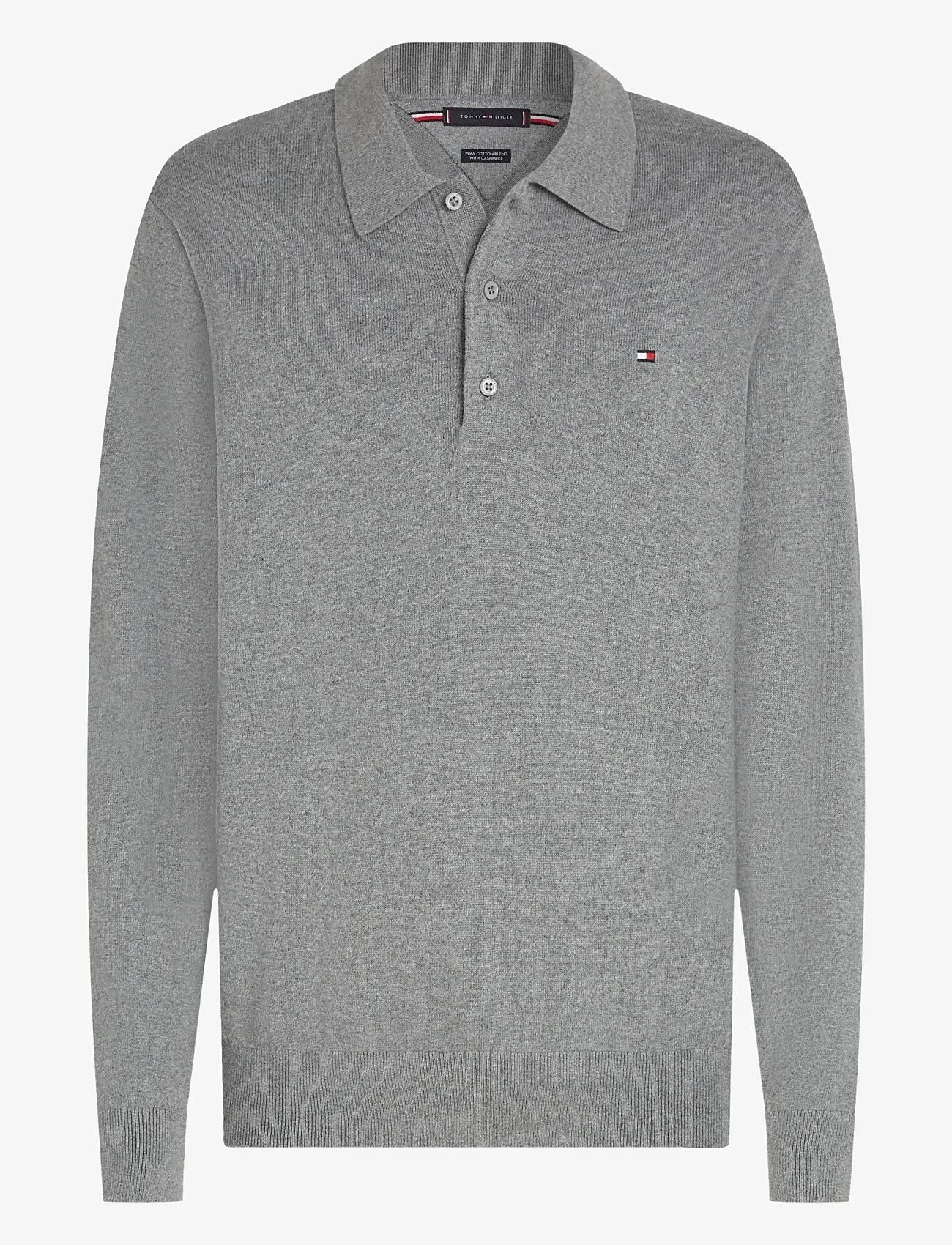 Tommy Hilfiger - PIMA ORG CTN CASHMERE LS POLO - polostrik - medium grey heather - 0
