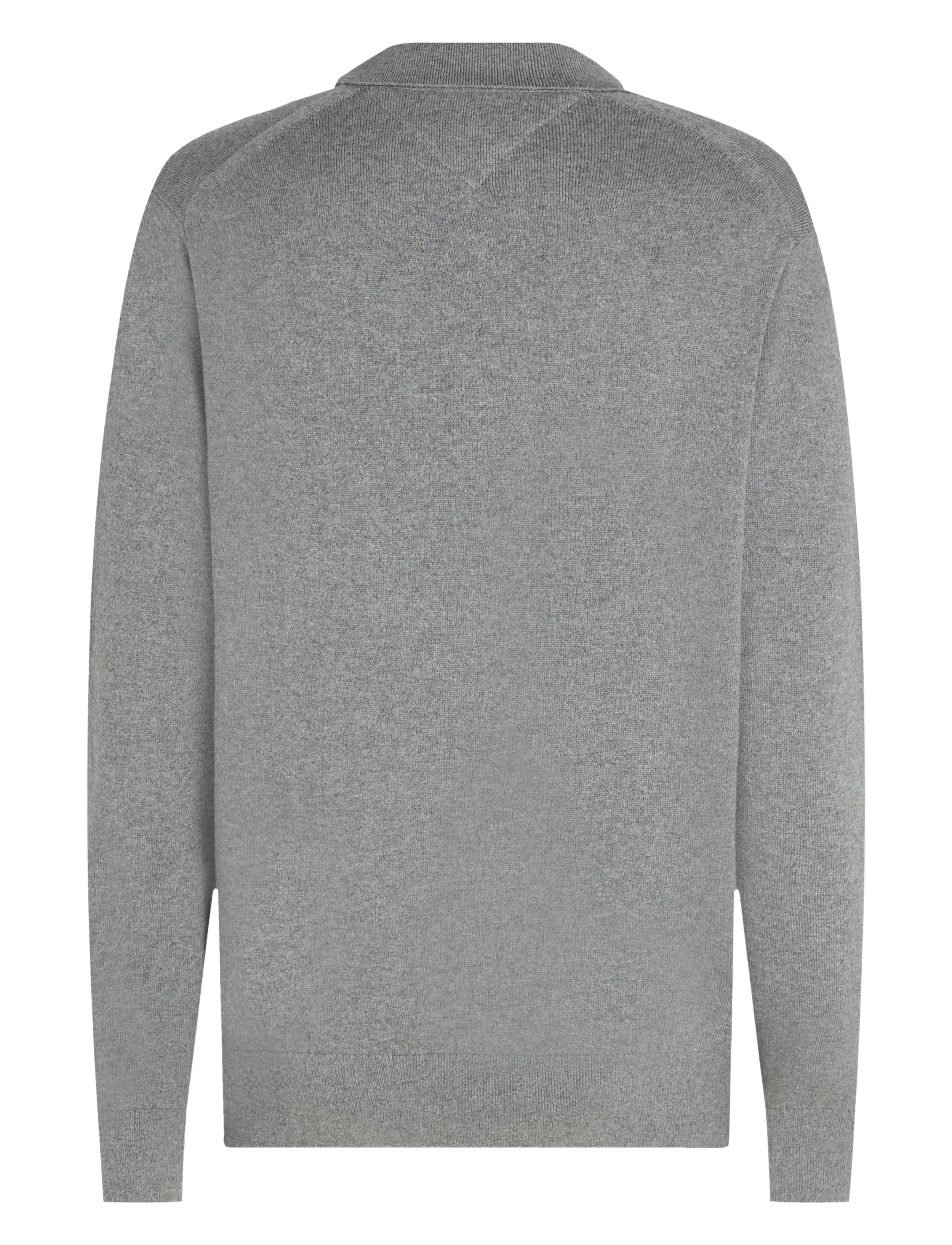 Tommy Hilfiger - PIMA ORG CTN CASHMERE LS POLO - poloer i strik med lange ærmer - medium grey heather - 1