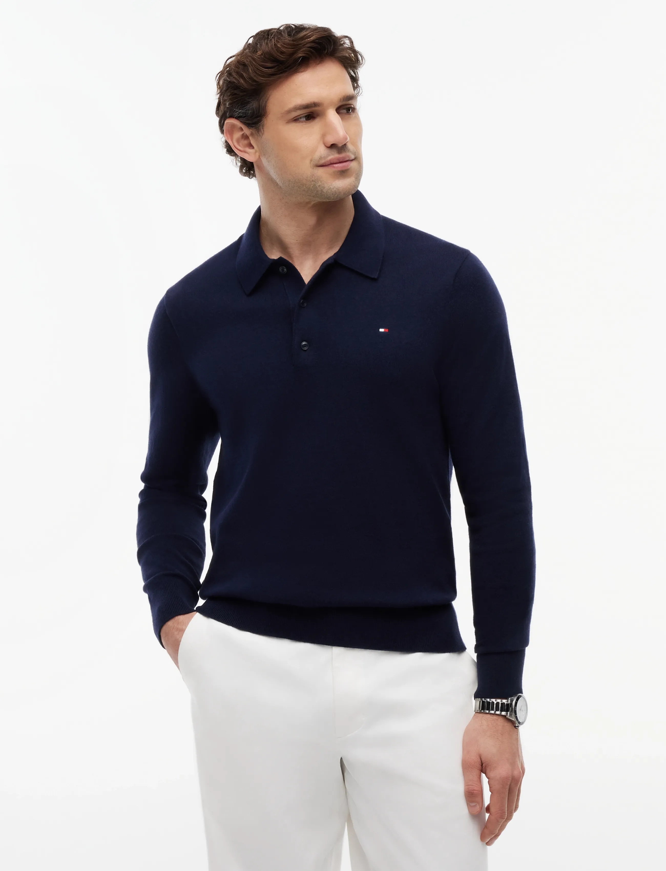 Pima Org Ctn Cashmere Ls Polo