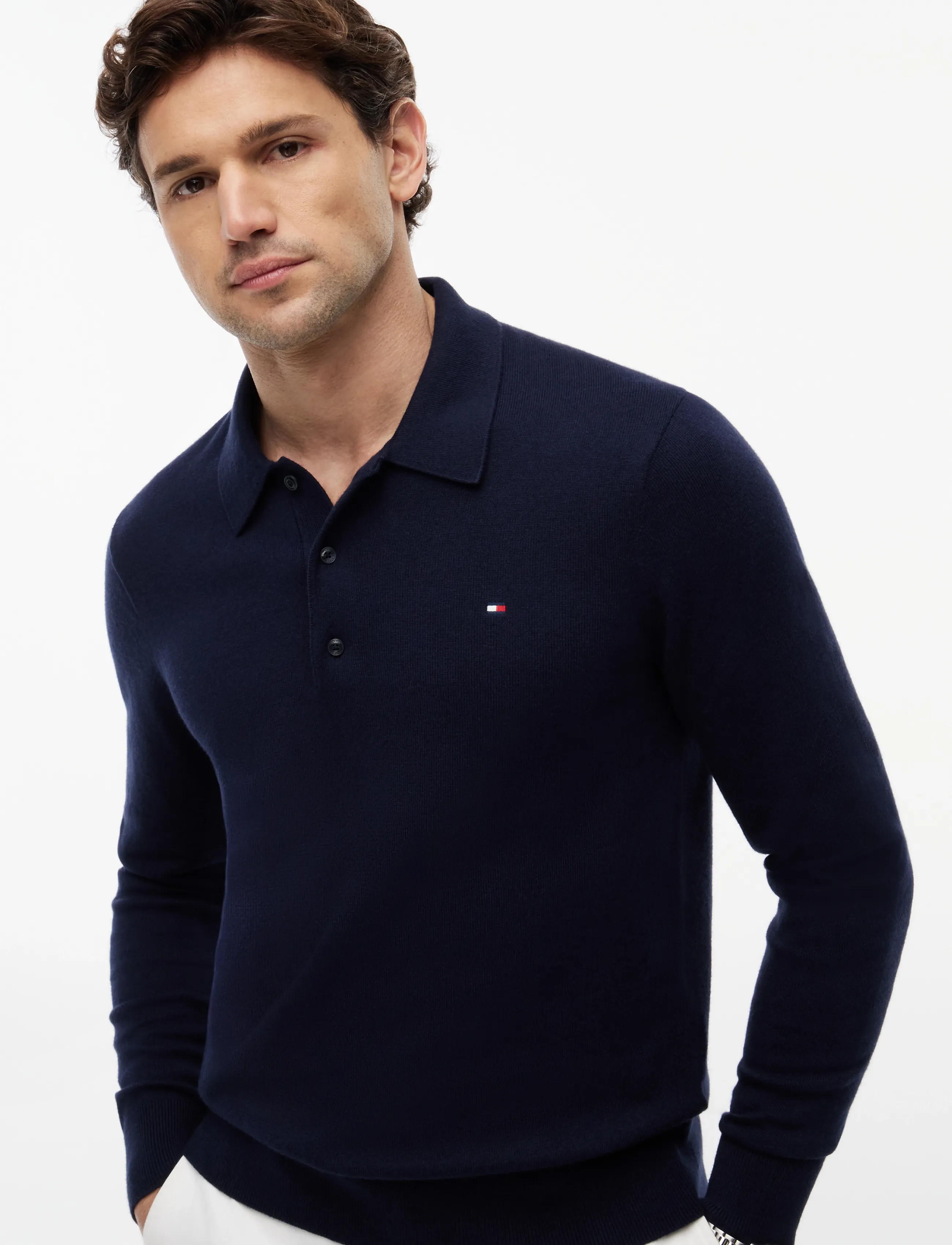 Pima Org Ctn Cashmere Ls Polo 3