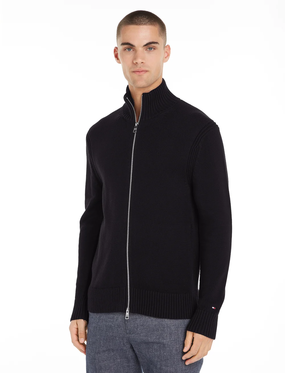 Tommy Hilfiger - MOULINE ZIP THRU - halfzip strik - desert sky / aegean sea mouline - 0