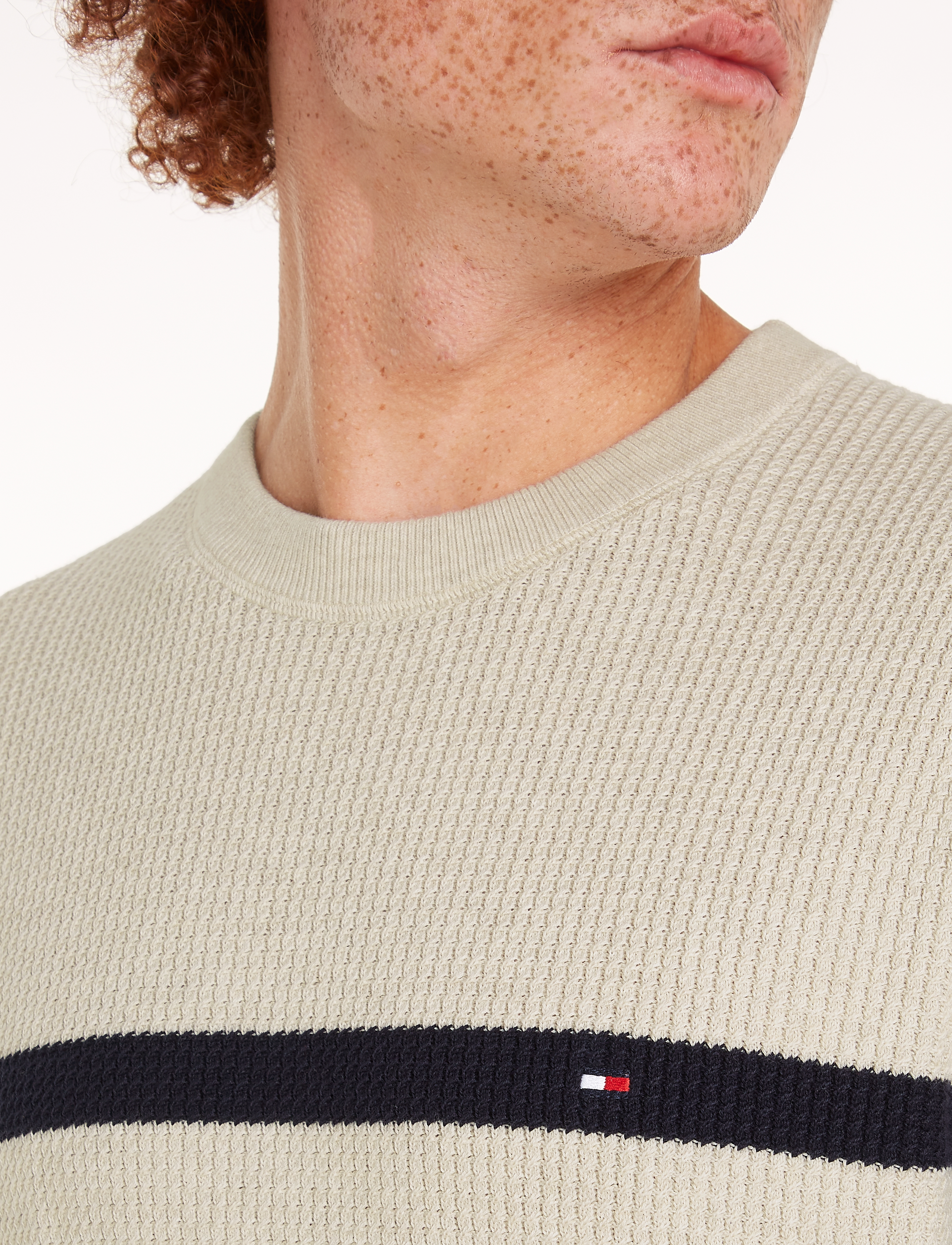 Tommy Hilfiger - STRUCTURE CREW  NK - oatmilk htr / desert sky - 4