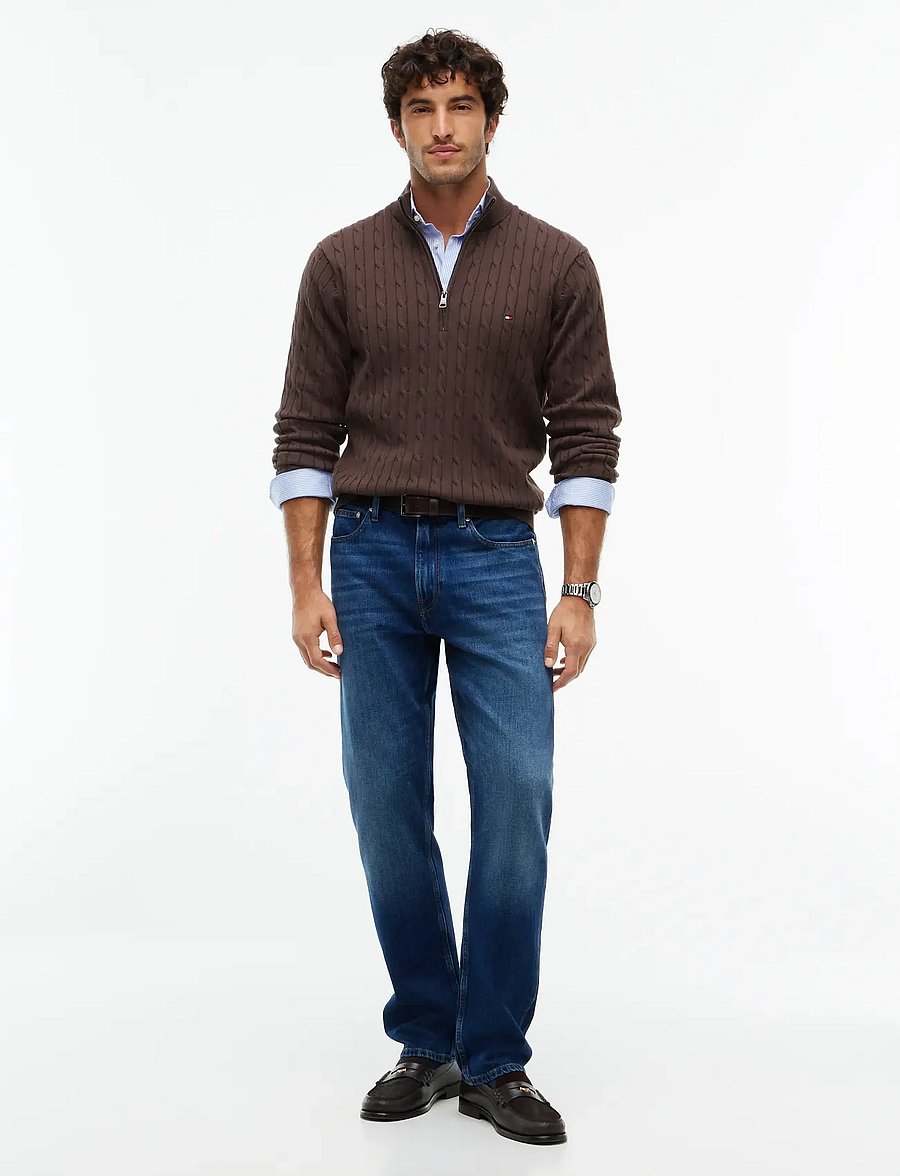 Tommy Hilfiger - CLASSIC COTTON CABLE ZIP MOCK - pullover mit halbem reißverschluss - earthy brown - 4